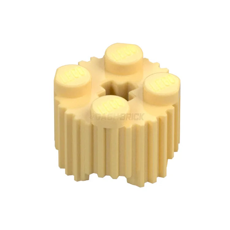 LEGO 2x2 Round Brick with Axle Hole & Grille - Tan (92947) | Building Blocks for Kids, DIY Projects & Creative Play