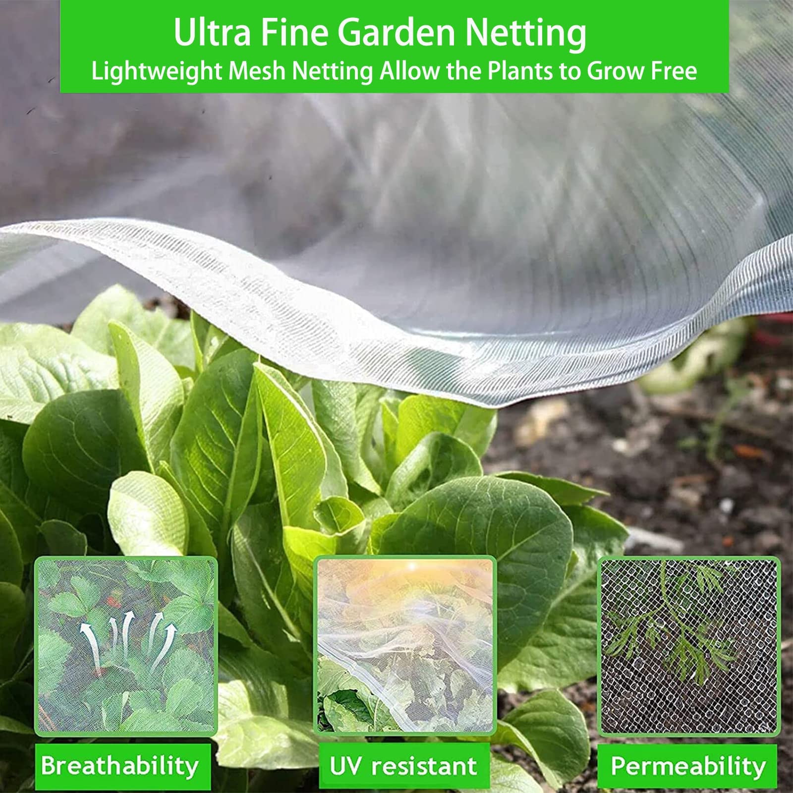 Premium 19.7x9.9FT Garden Mesh Netting - Heavy Duty Bird Barrier & Plant Protection Cover for Fruits, Vegetables, Flowers, Strawberries | Ideal for Home Gardens, Greenhouses & Backyard Farming