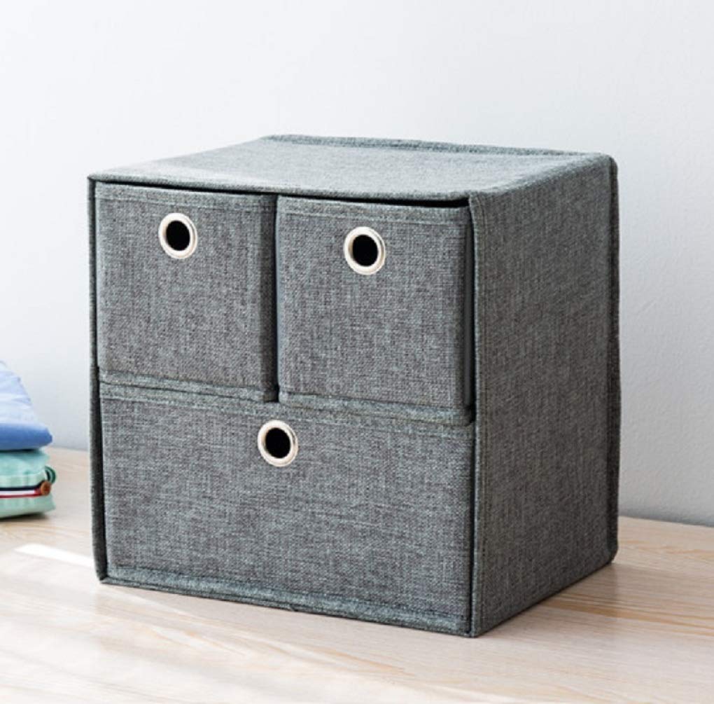 LIUXRONG Closet Organizer Storage Bags with Removable Drawers - Cotton Washable Underwear Socks Organizer for Bedroom (Gray, 30x22x30cm) - Perfect for Closet, Dresser & Travel Storage