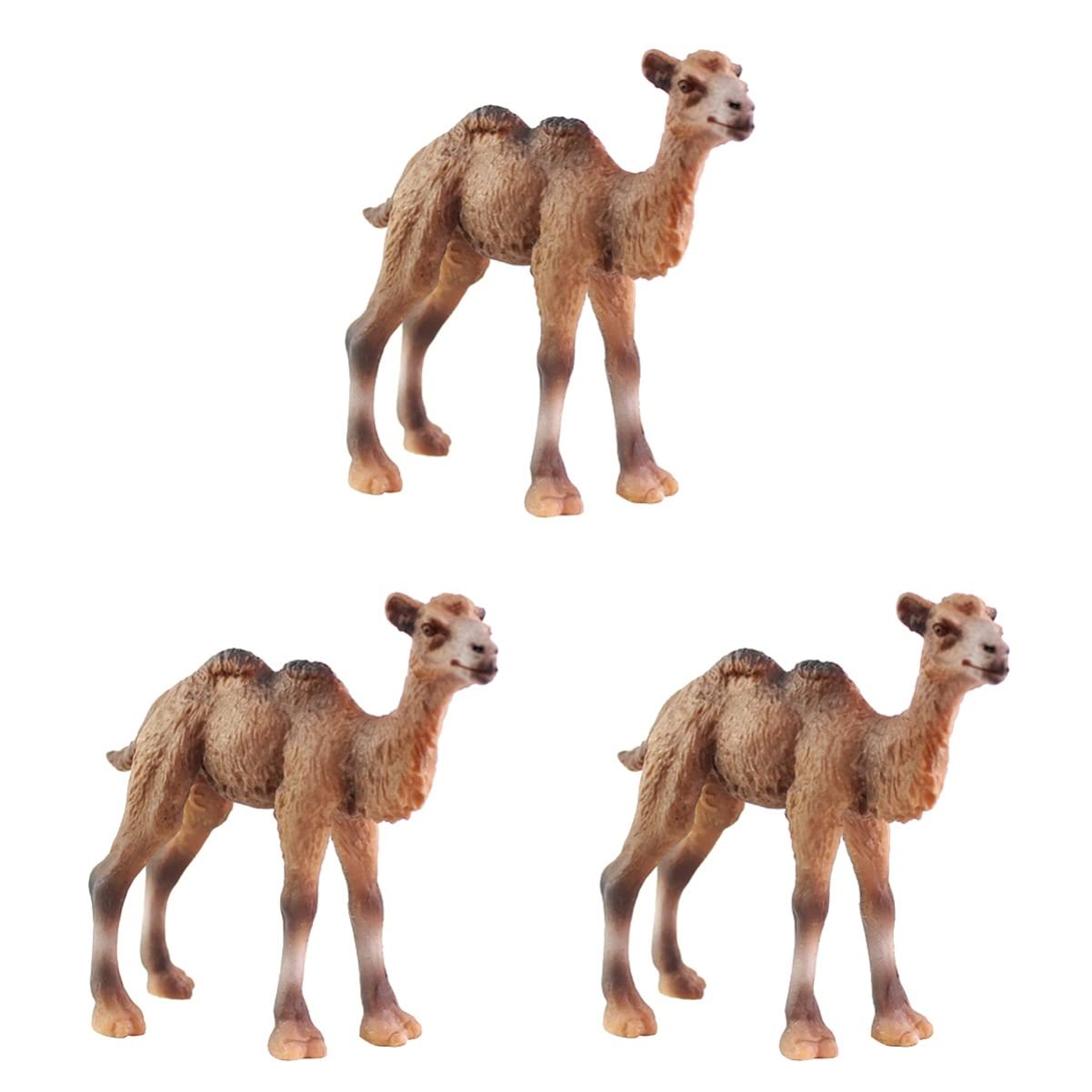 Toyvian 3pcs Wild Animal Model Playset - Creative Camel, Twin Peaks Simulation Ornaments for Kids & Kidult, Perfect for Desktop Decor, Dining Table Display, and Educational Play