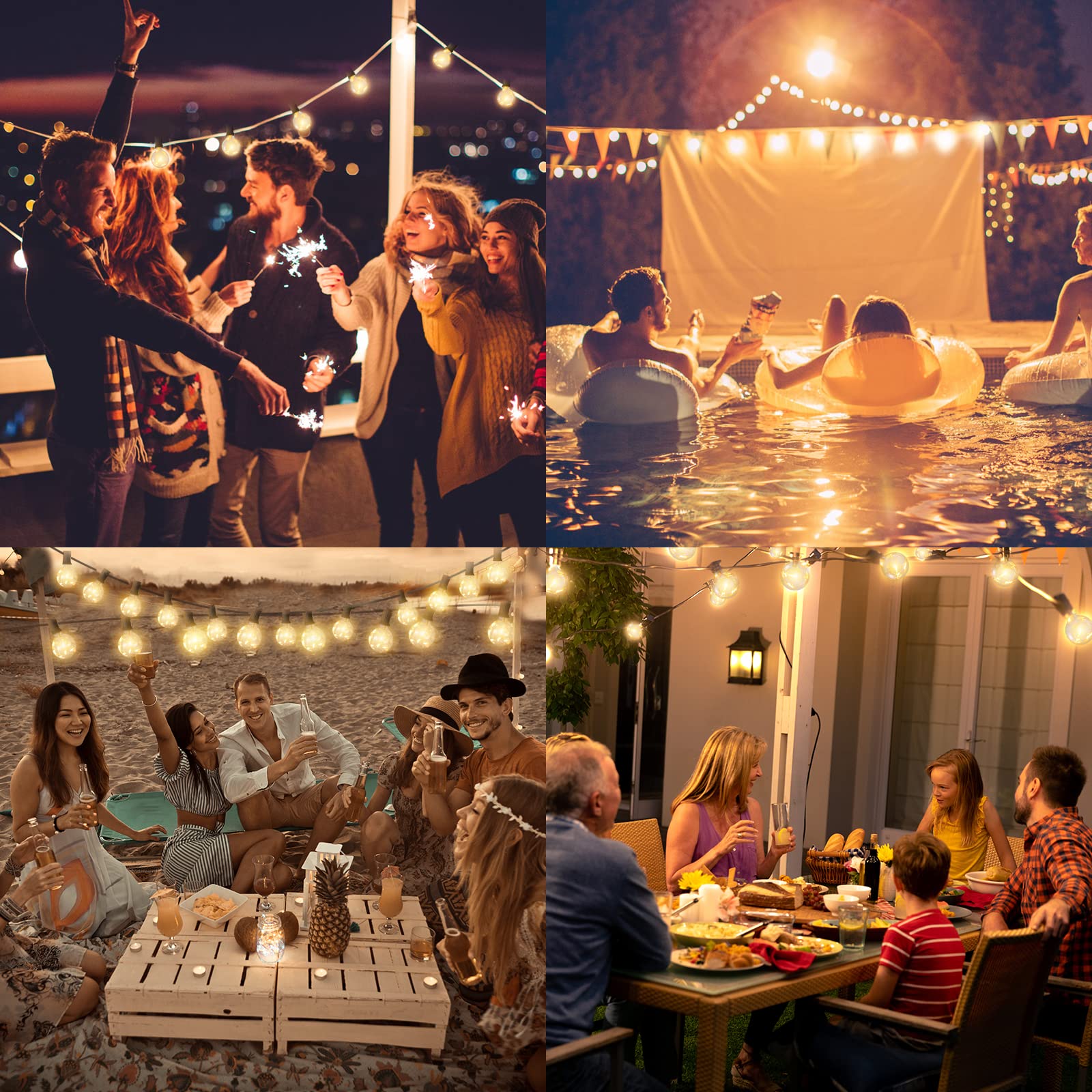 Easter LED String Lights - 30+3 Waterproof Globe Fairy Lights for Outdoor Patio, Backyard, Front Porch Decor | Party, Wedding, Garden & Holiday Decoration