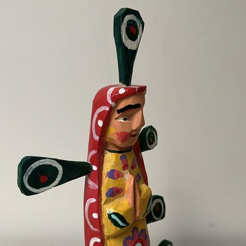 Hand-Painted Wooden Virgin of Guadalupe Statue - KALALOU GJC1010 - Religious Home Decor, Catholic Gifts, Altar Display for Prayer & Meditation