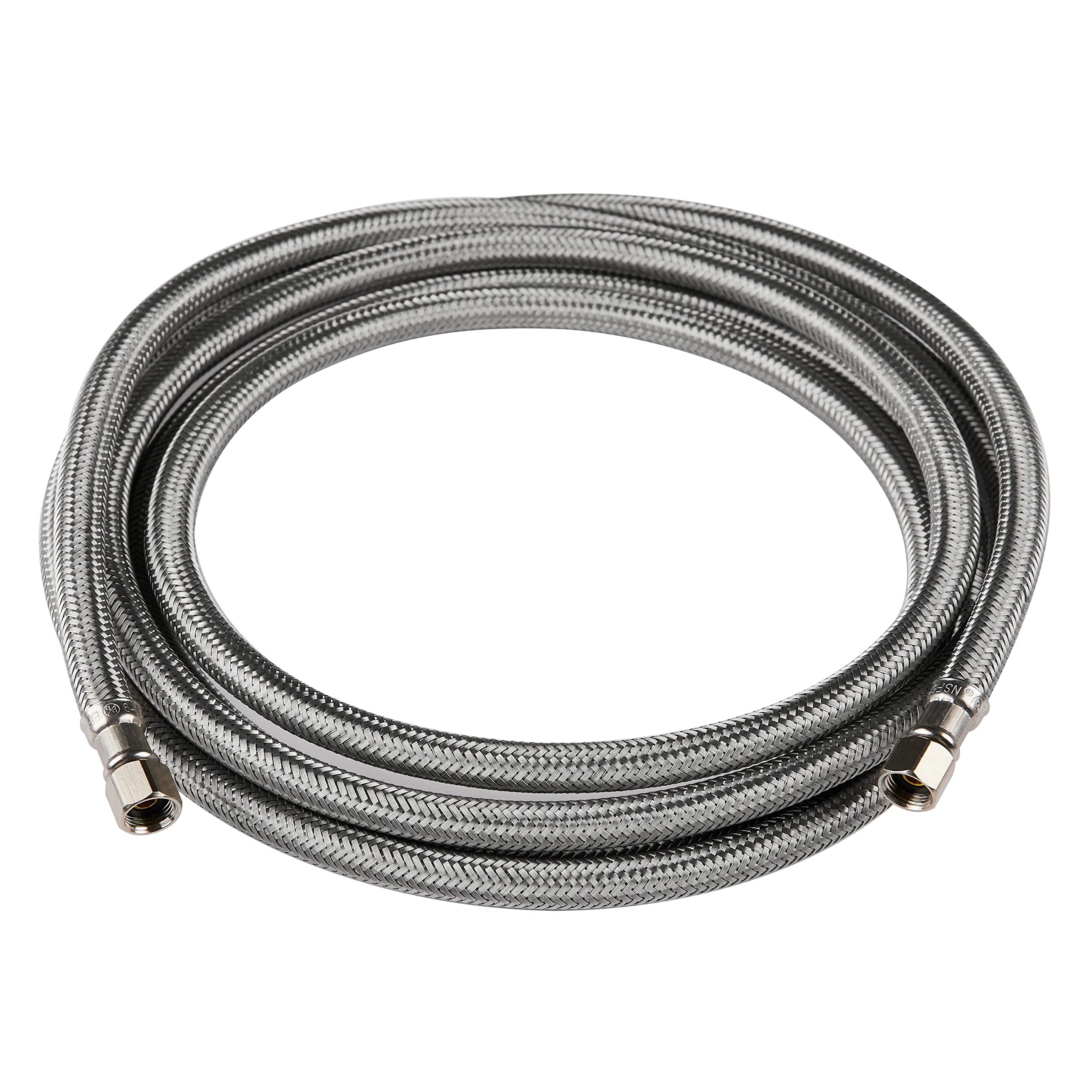 EFIELD 5 FT Stainless Steel Braided Refrigerator Ice Maker Water Supply Line - 1/4