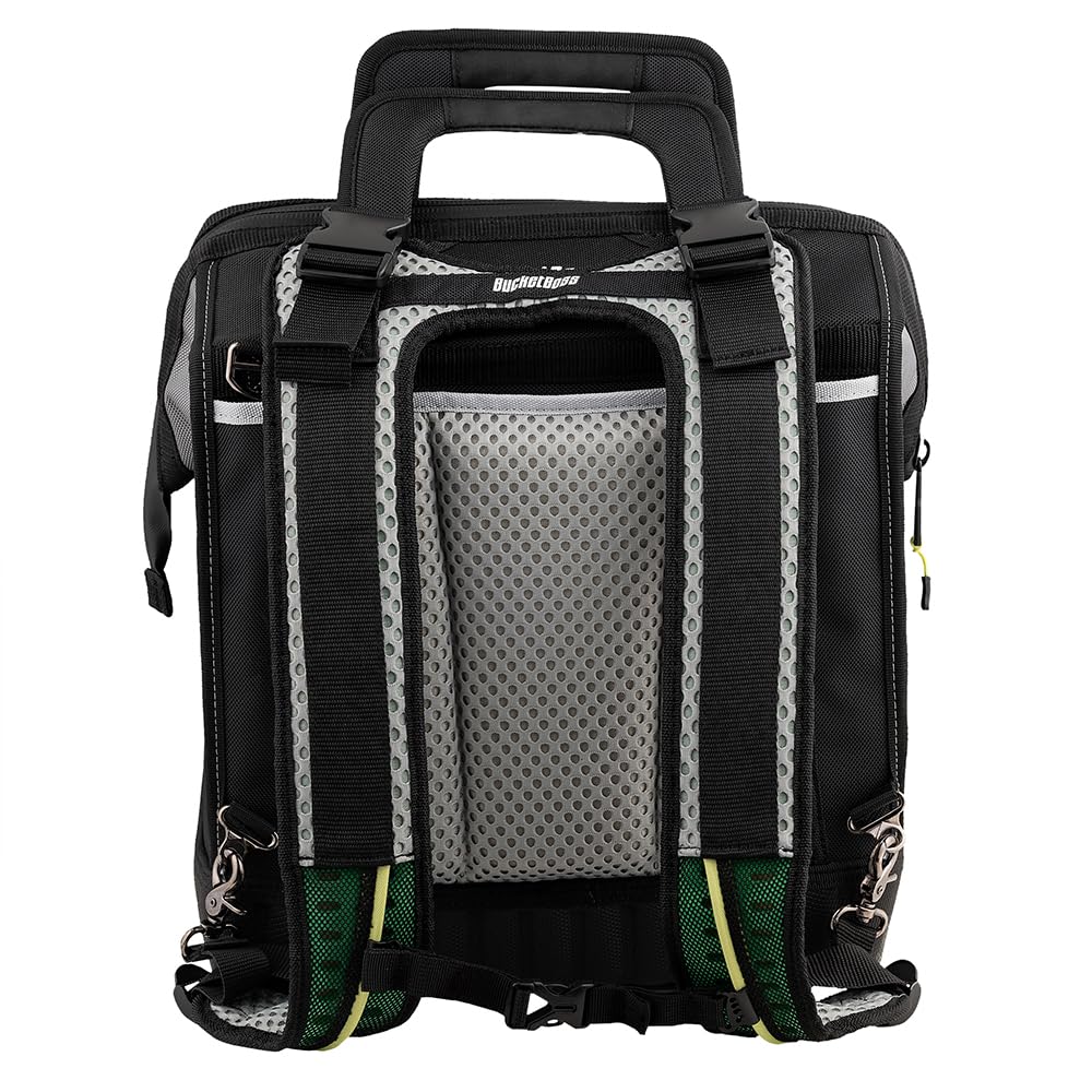 Bucket Boss HV ProTech Tool Case - Professional Series (65170-HV) Grey & Black - Durable Tool Bag for Electricians, Contractors & DIY Projects