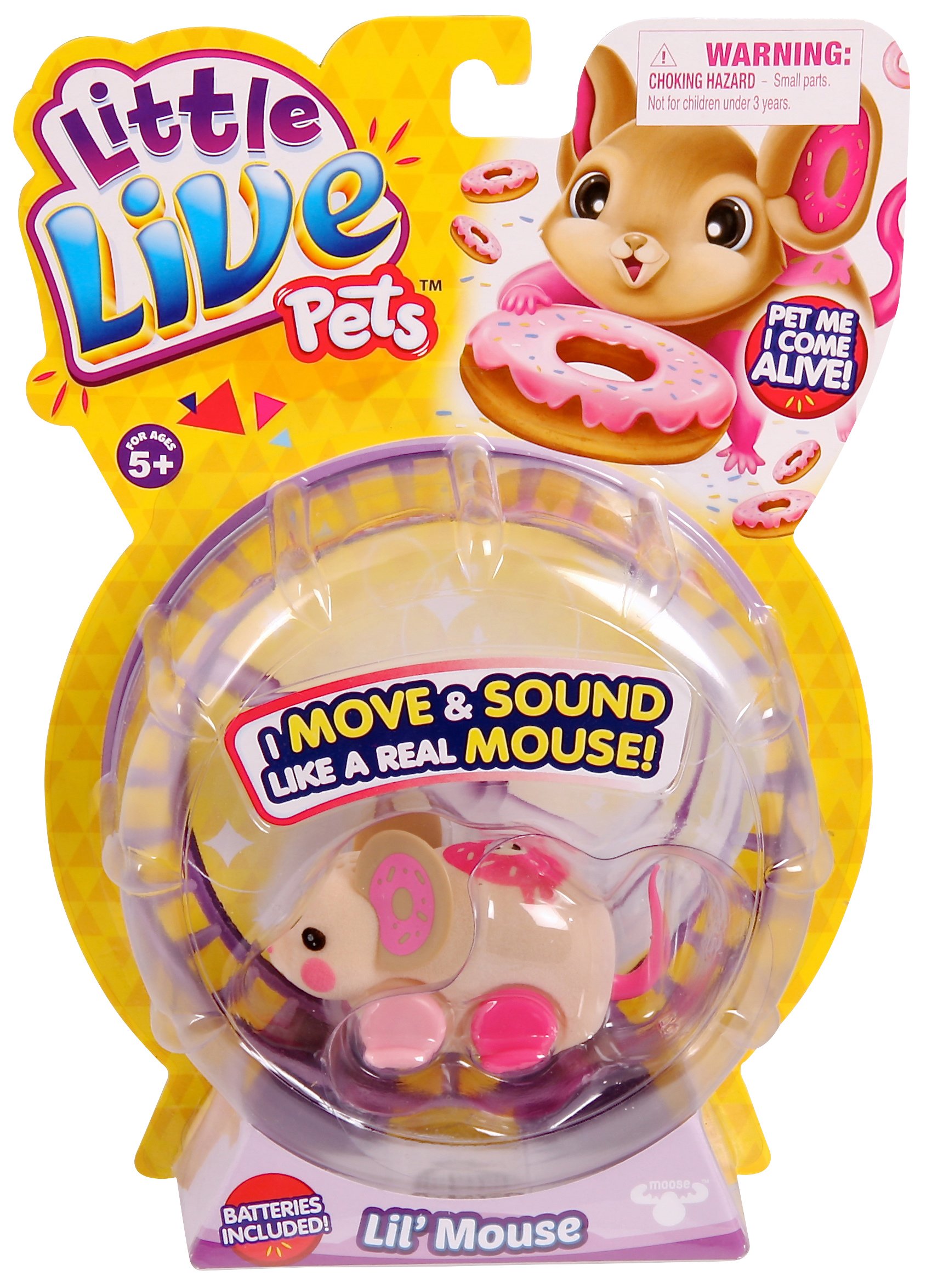 Little Live Pets Lil' Mouse - Bronut | Interactive Electronic Pet Toy for Kids | Perfect for Pretend Play, Birthday Gifts & Collectibles