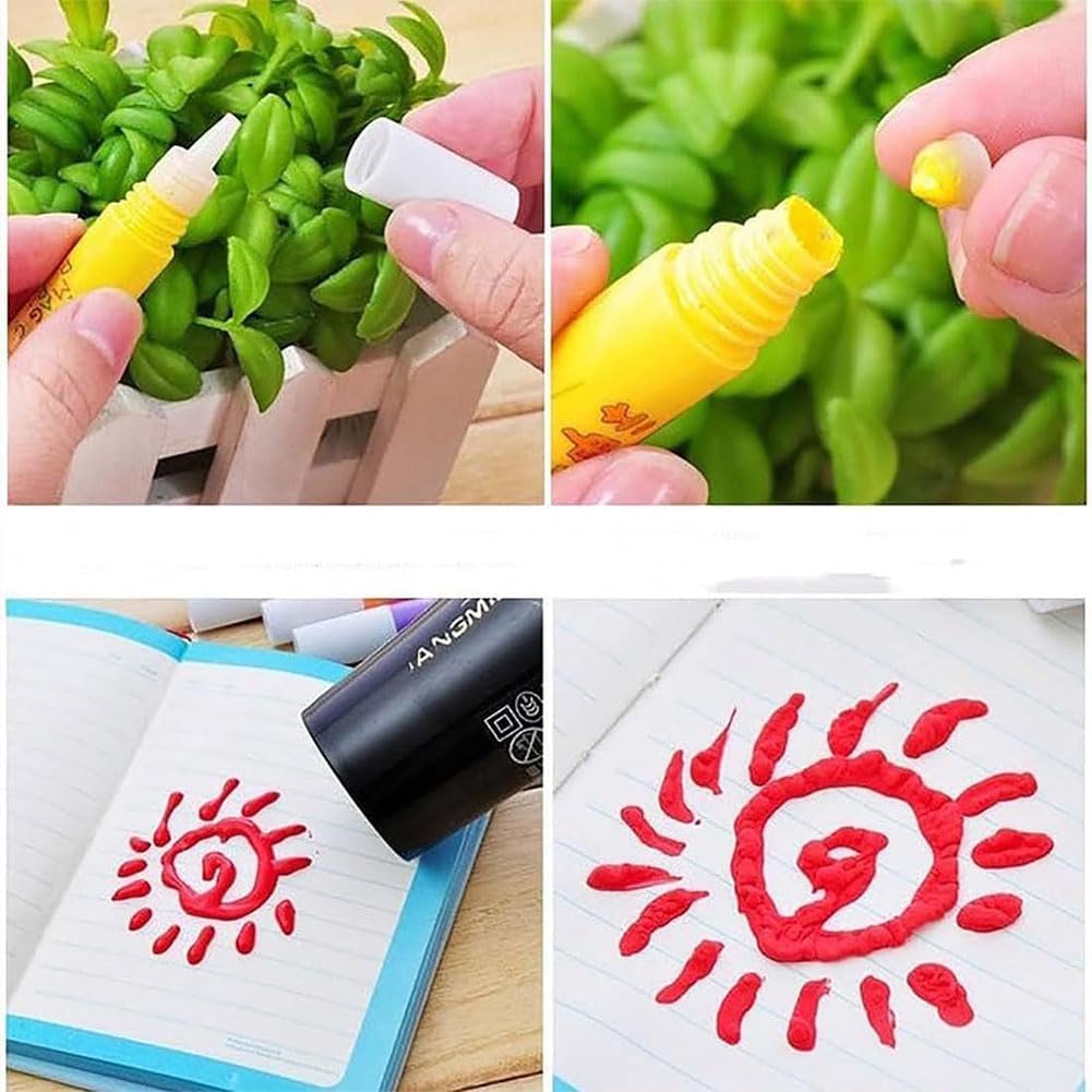 Upstrong 3D Magic Puffy Pens for Kids - Heat Activated Popcorn Drawing Markers (6 Pack) - DIY Bubble Art, Creative Crafts & Fun Classroom Activities