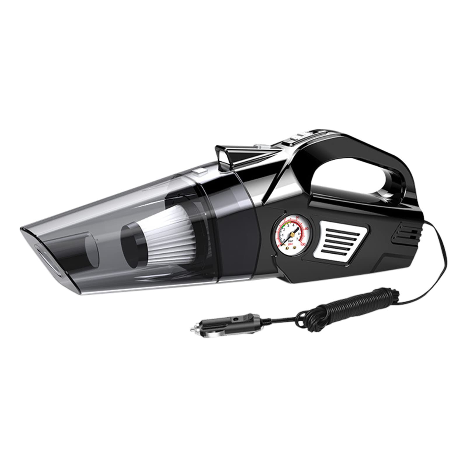 Portable Handheld Car Vacuum Cleaner - 12V Wired Wet/Dry Vacuum for Auto Detailing, Home & Office Use - Includes Tire Pump (Model XQ-054) - Perfect for Car Interiors, Pet Hair, Small Spills & Quick Inflations