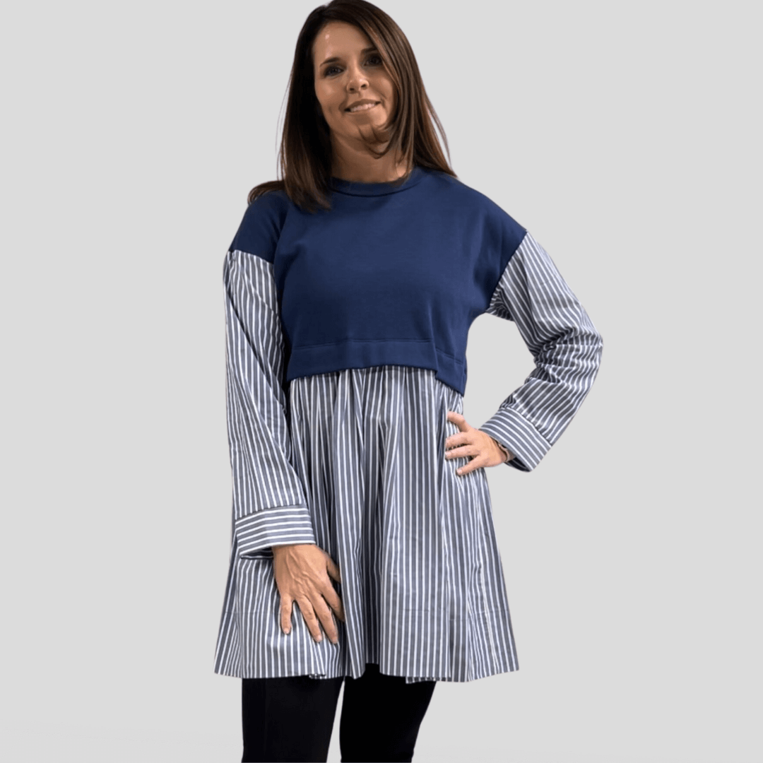 Stylish Layered Look Tunic - Premium Made in USA Women's Fashion Top for Casual Wear, Office & Date Nights