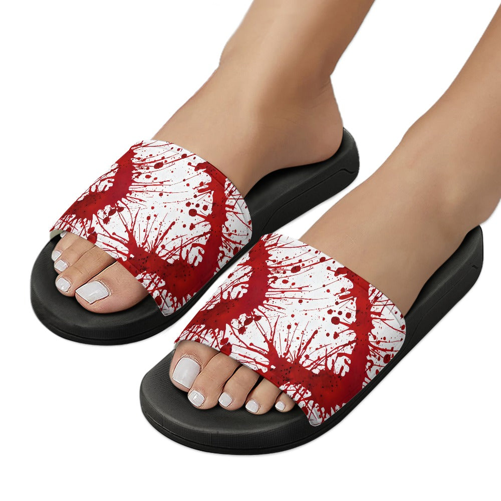Bloody Splatter Halloween PVC Sandals - Scary Cosplay Shoes for Horror Parties & Themed Events - Comfortable & Durable Costume Footwear