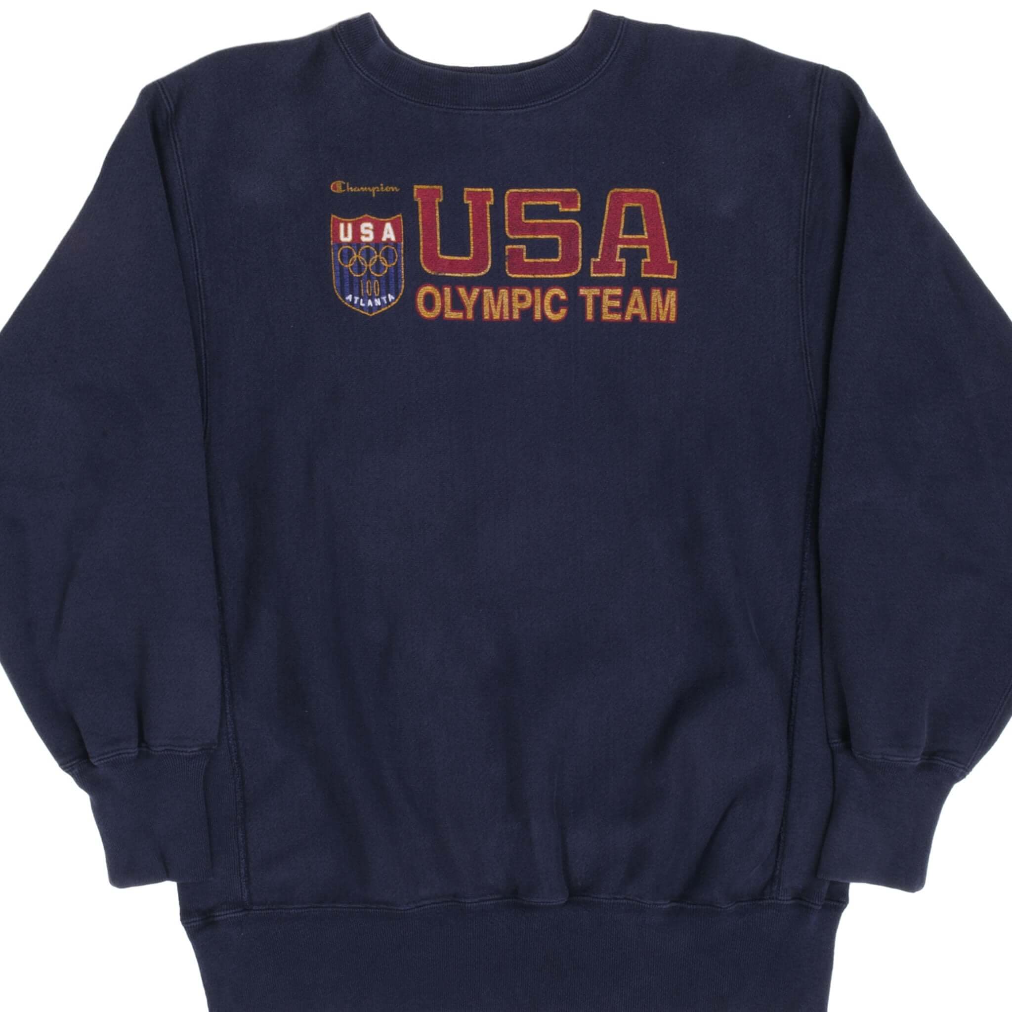 Vintage Champion Reverse Weave USA Olympic Team Sweatshirt 1996 XL - Made in USA - Retro Athletic Wear for Gym, Casual & Street Style
