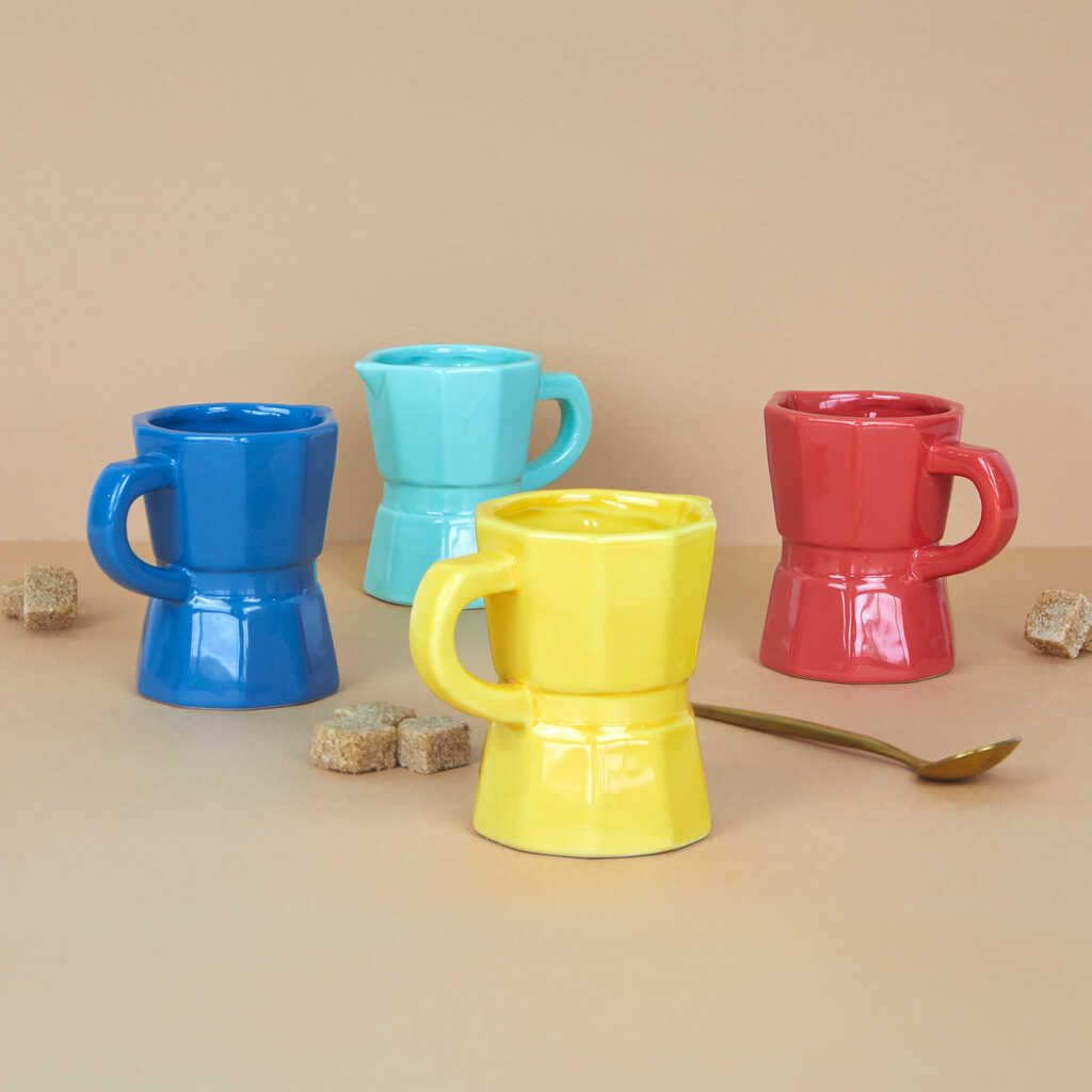 Colorful Italian Moka Espresso Coffee Cup Set - 6-Piece Multicolored Ceramic Espresso Cups for Home, Cafe & Gifting | Perfect for Italian Coffee Lovers & Entertaining