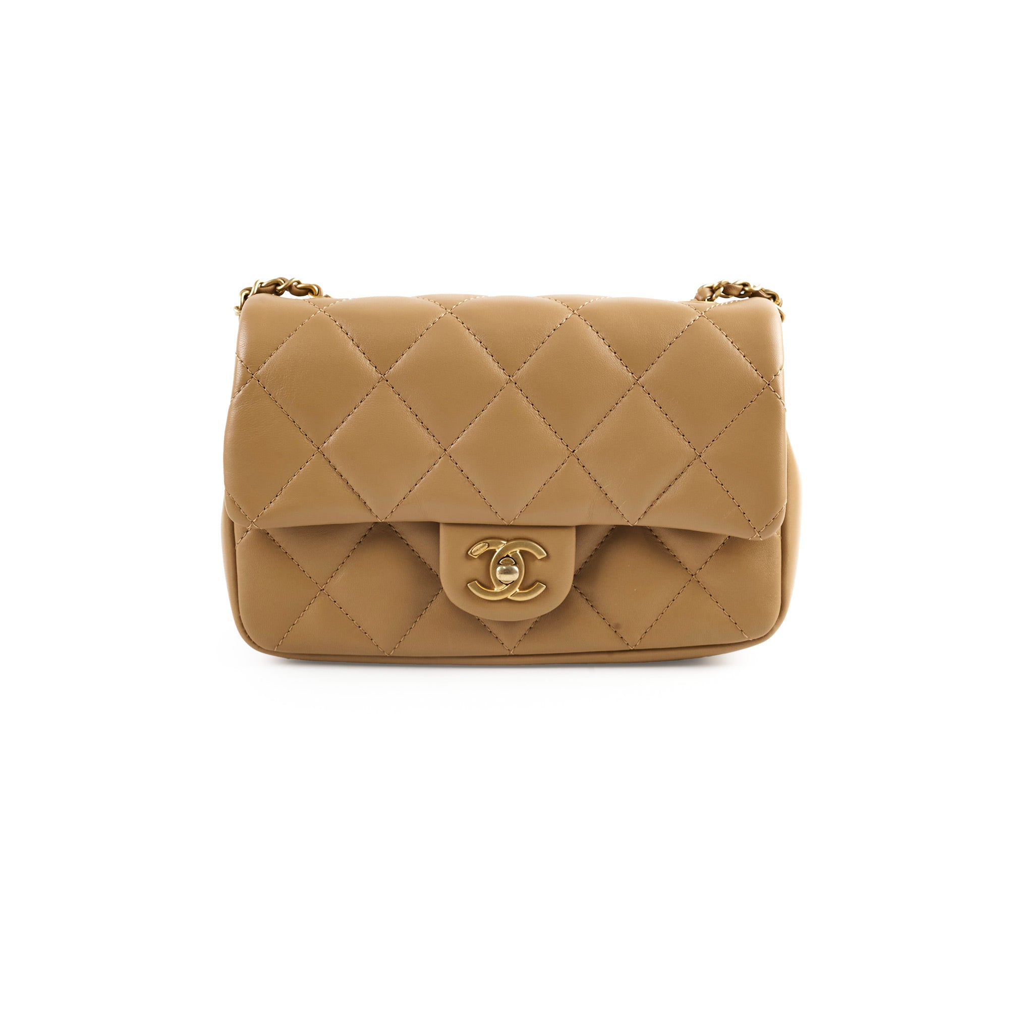 Authentic Chanel Seasonal Flap Bag in Dark Beige with Microchip - Luxury Designer Handbag for Women, Perfect for Parties, Date Nights & Special Occasions