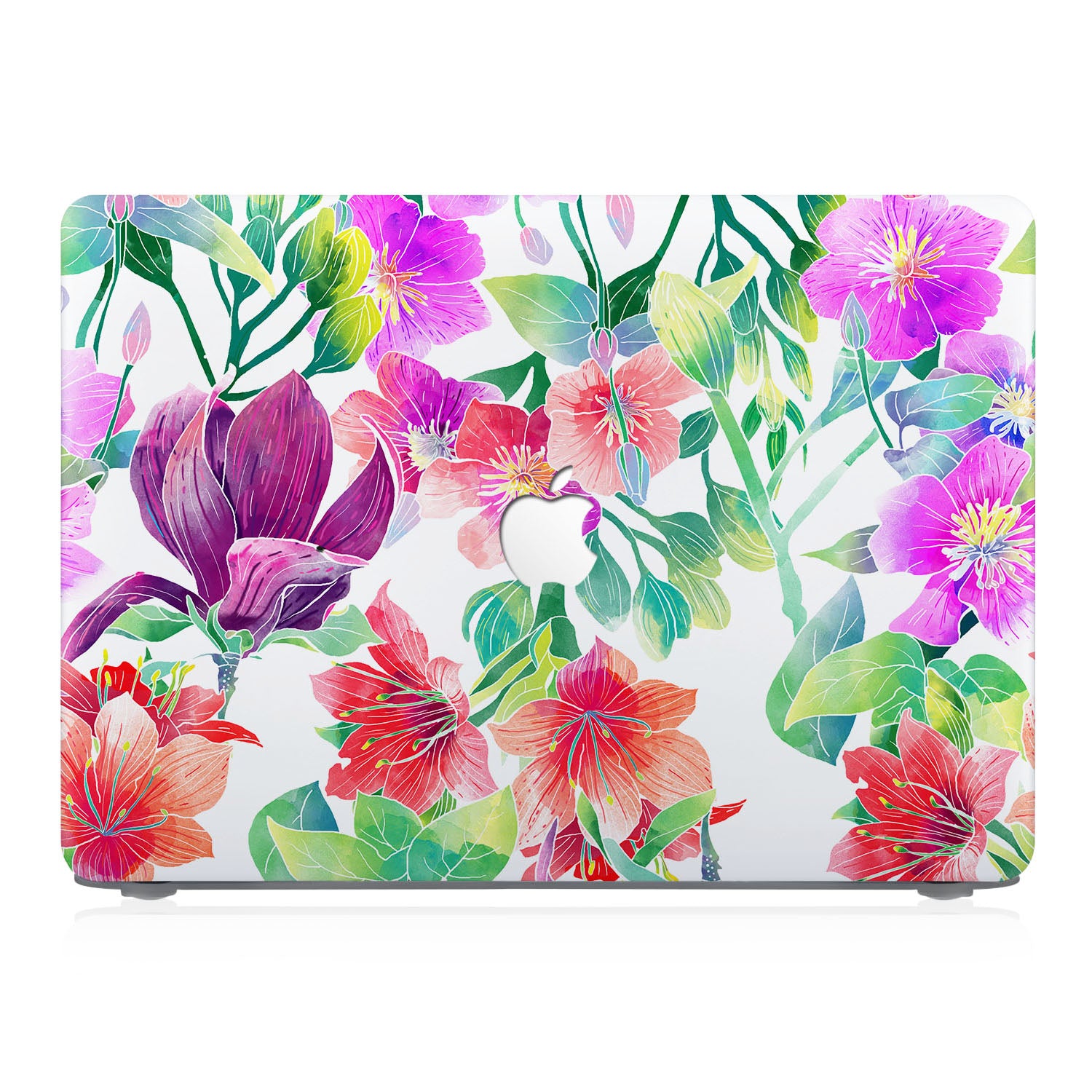 Premium MacBook Pro/Air Case with Watercolor Flower Design - Durable & Stylish Laptop Cover for Work, Travel & School
