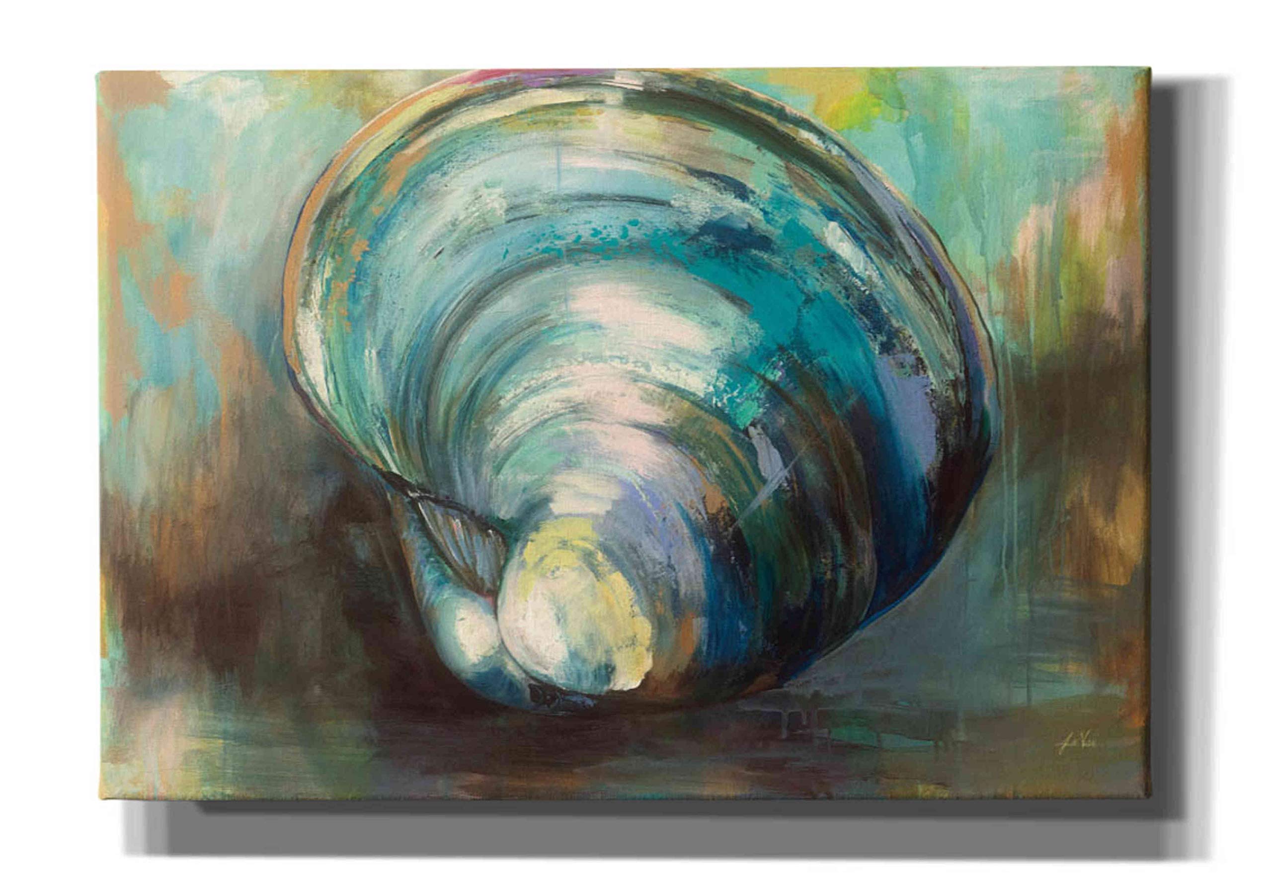 Epic Graffiti 'Solo Quahog' by Jeanette Vertentes - 26x18 Inch Canvas Wall Art for Living Room, Bedroom & Office Decor | Modern Abstract Painting