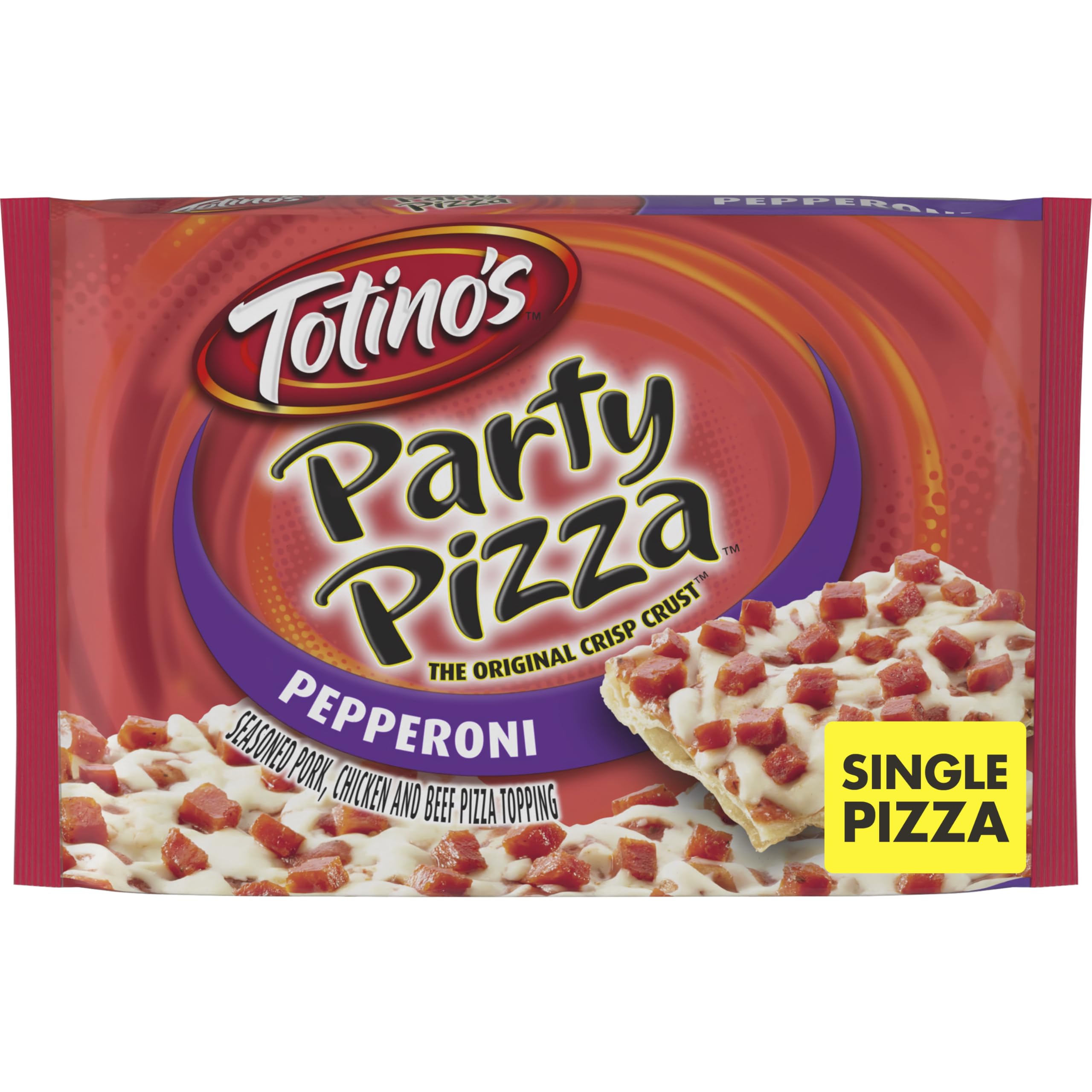 Totino's Pepperoni Party Pizza - Frozen Snack, 10.2 oz (1 Count) - Perfect for Game Nights, Quick Lunches & After-School Snacks