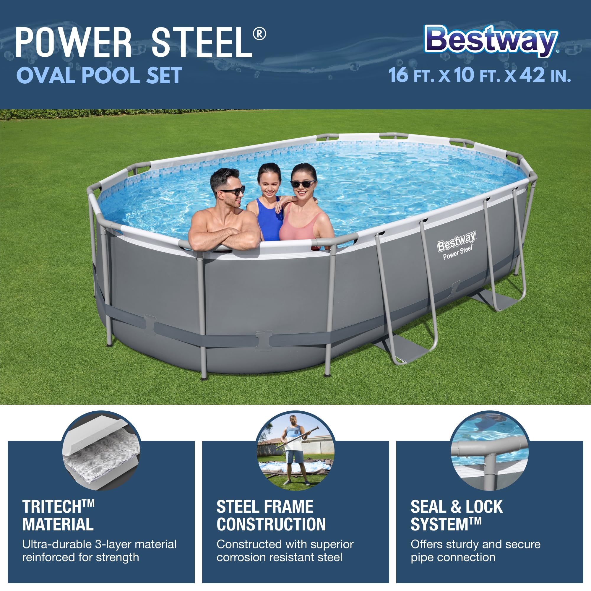 Bestway Power Steel 16' x 10' x 42