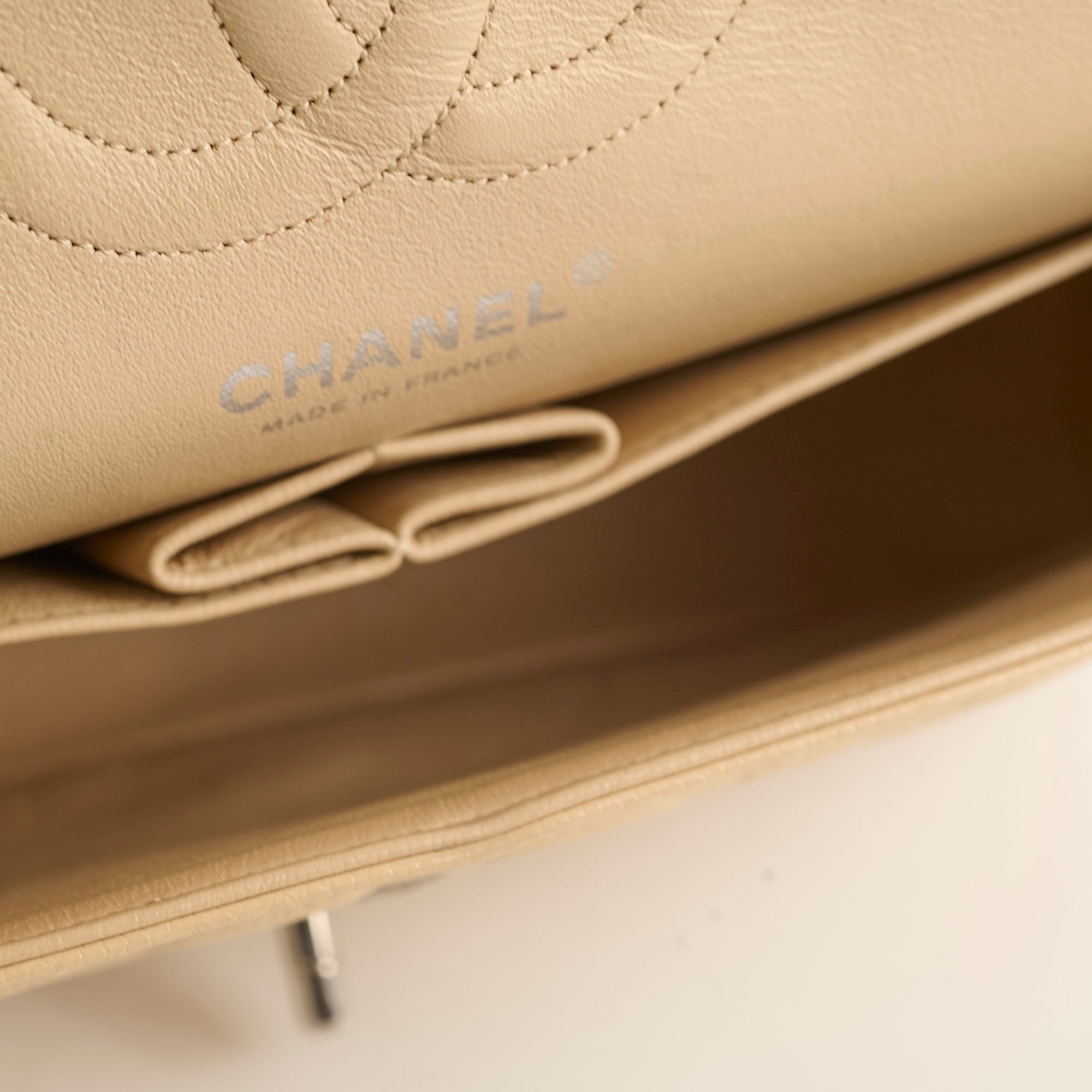 Chanel Medium/Large Caviar Double Classic Flap Bag in Beige - Luxury Handbag for Women, Perfect for Work, Parties & Everyday Use
