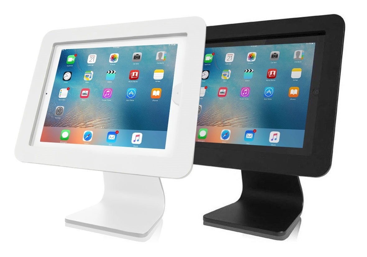Maclocks iPad Security Enclosure - Countertop Interactive Unit for iPad & iPad Air (Black) | Secure Display for Retail, Restaurants & Public Spaces | AIO-B Model