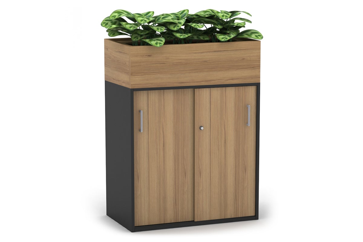 Uniform Medium Credenza with Planter Box - 800W x 1125H x 428D - Modern Storage Cabinet for Living Room, Bedroom or Office - Perfect for Home Organization and Indoor Plant Display