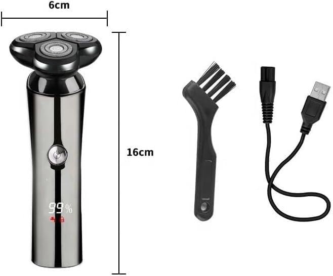 Best Rechargeable Electric Razor for Men - Rotary Floating Shaver with LCD Display, Wet & Dry Beard Trimmer - Perfect for Travel, Home & Gym Use