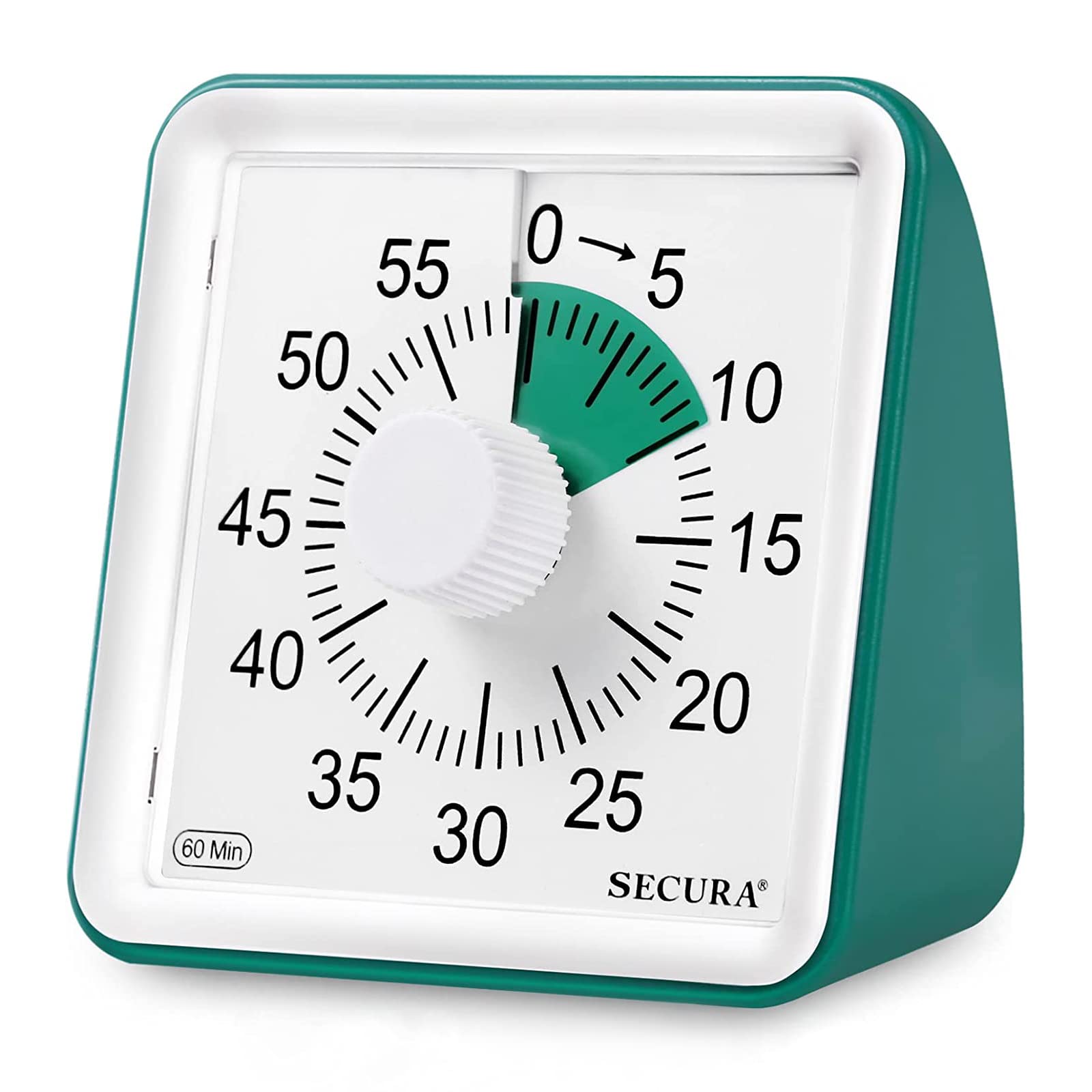 Secura 60-Minute Visual Timer - Classroom & Home Countdown Timer for Kids & Adults | Time Management Tool for Teaching, Homework & Productivity (Dark Green) - Perfect for Study Sessions, Cooking & Task Management