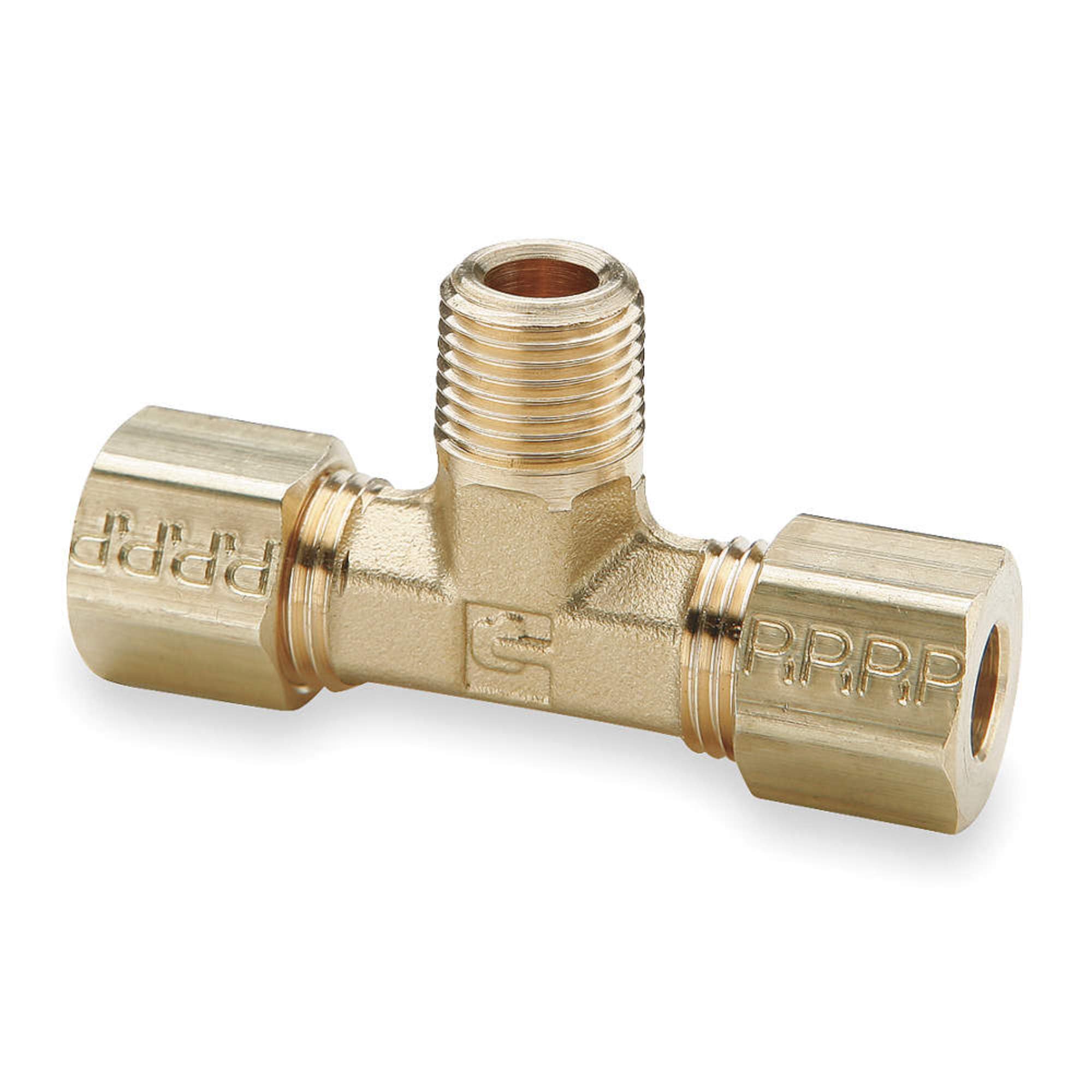 Parker Compression Male Branch Tee Fitting - Brass 3/8