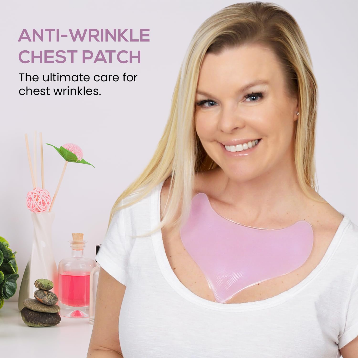 Kami Pure Silicone Gel Anti-Wrinkle Chest Patch - Anti-Aging Collagen Filler Pad for Decolette Area | Repairs, Hydrates & Smooths Skin | Botox Alternative | Single Pack | Perfect for Nighttime Skincare & Special Occasion Prep