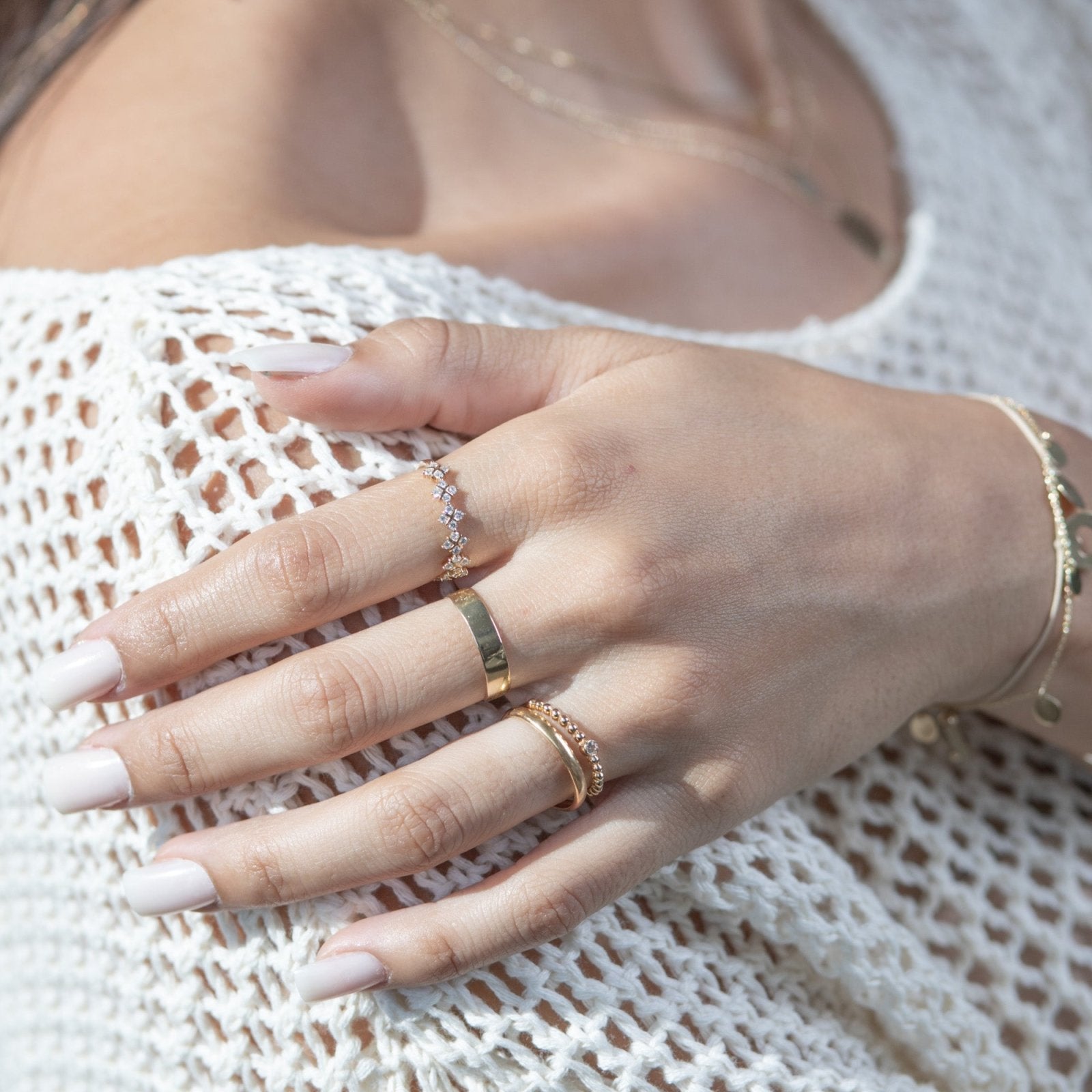 14K Solid Yellow Gold Beaded Sapphire Bezel Ring for Women - Elegant Jewelry Gift for Anniversary, Birthday & Special Occasions