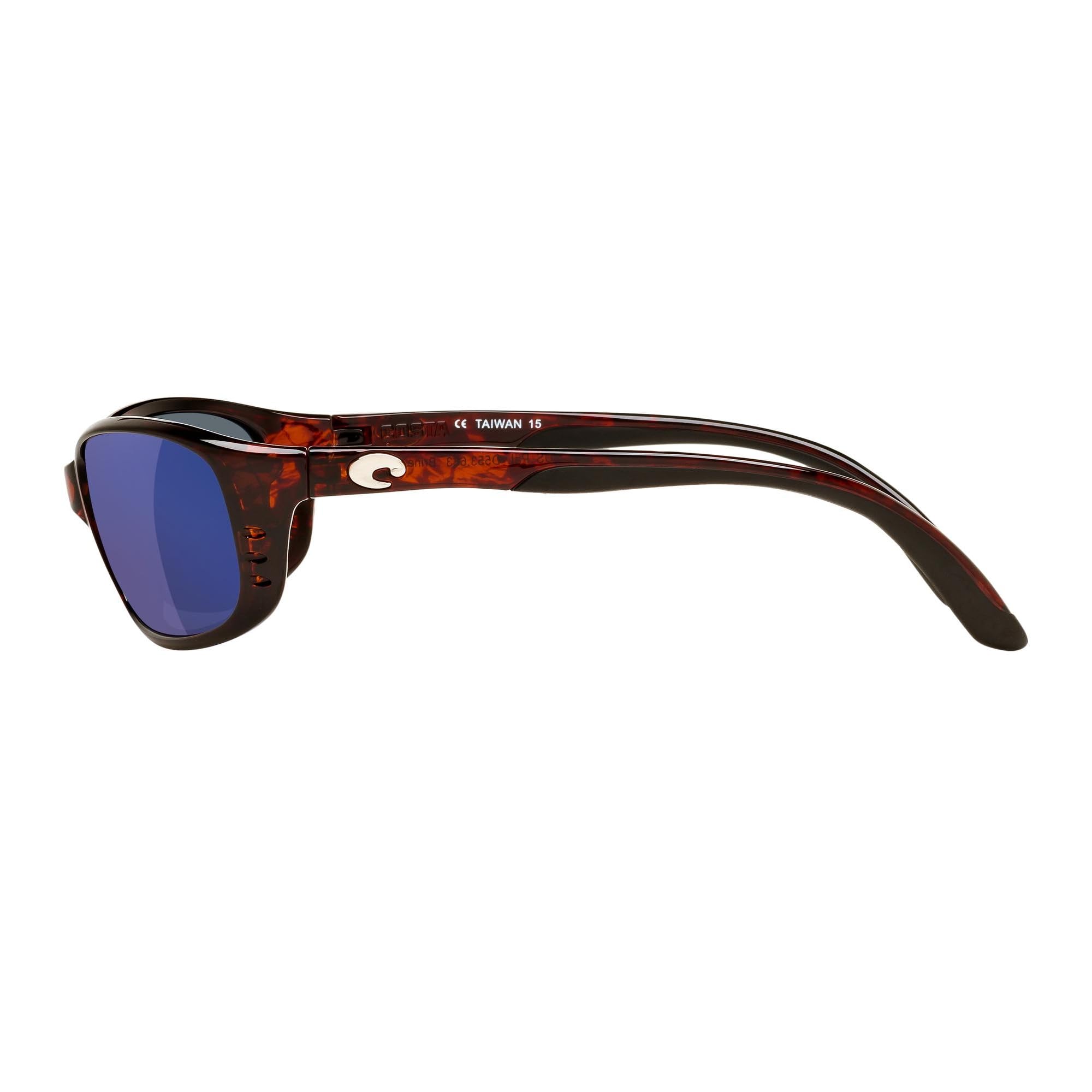 Costa Del Mar Men's Polarized Sunglasses - Brine Tortoise/Blue Mirror 580P - UV Protection for Fishing, Boating & Beach - Size 59 - Perfect for Outdoor Activities & Water Sports