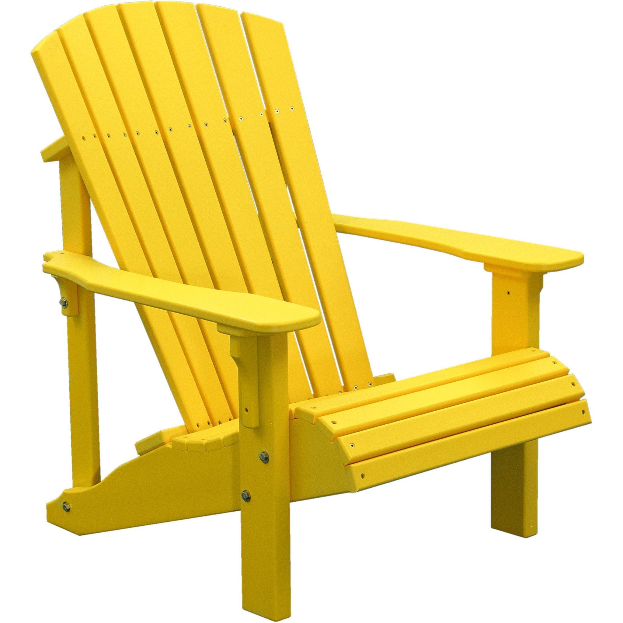 Premium Yellow Recycled Plastic Adirondack Chair - Eco-Friendly Outdoor Patio Furniture for Garden, Poolside & Backyard Relaxation