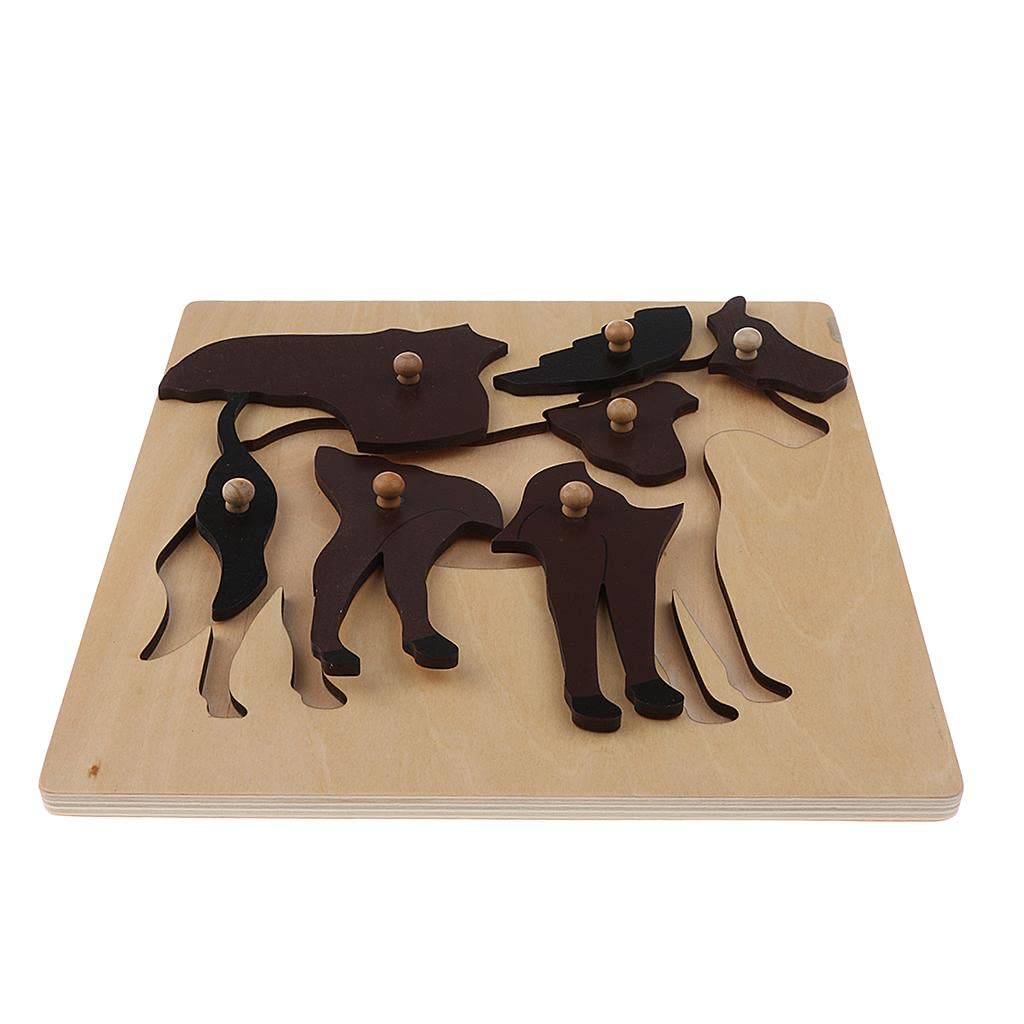 Montessori Wooden Animal Peg Puzzle Toy for Kids - Horse Jigsaw Puzzle, Educational Learning Toy for Toddlers & Preschoolers - Perfect for Classroom, Homeschooling & Pretend Play