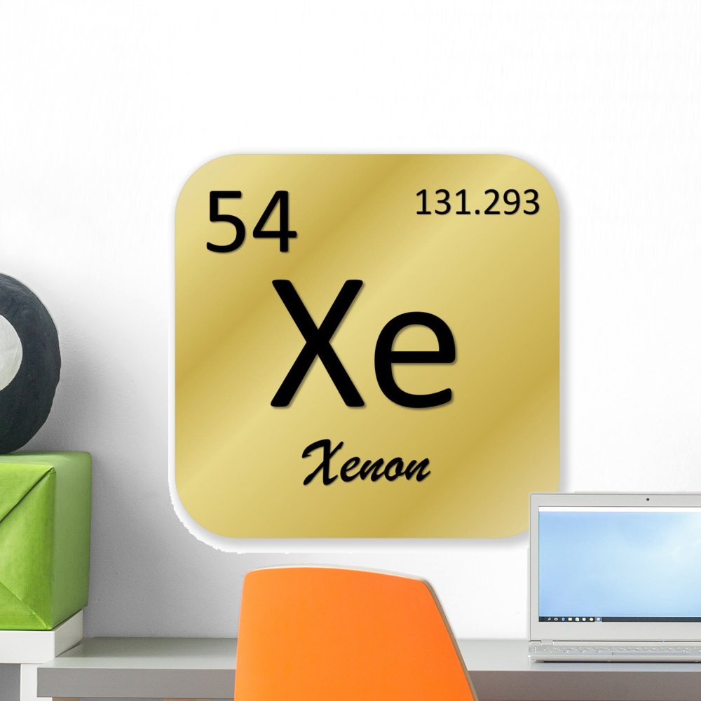 Xenon Element Peel and Stick Wall Decal - 18x18 Inches Removable Wall Sticker for Home & Office Decor | Science Themed Room, Kids Bedroom, Classroom Decoration
