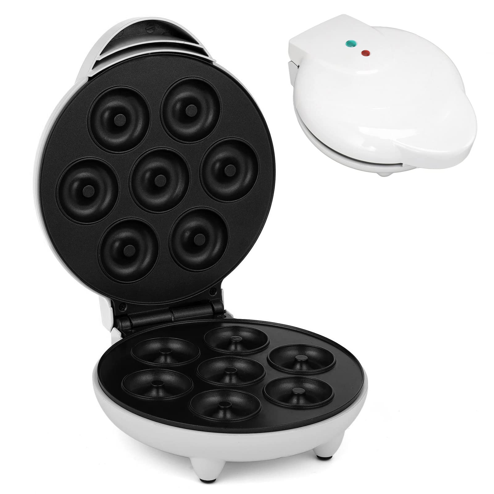 Luqeeg Mini Donut Maker Machine - Electric Non-Stick Donut Baker with Baking Pan for Homemade Breakfast Donuts | Perfect for Family Breakfast, Kids Snacks & Party Desserts
