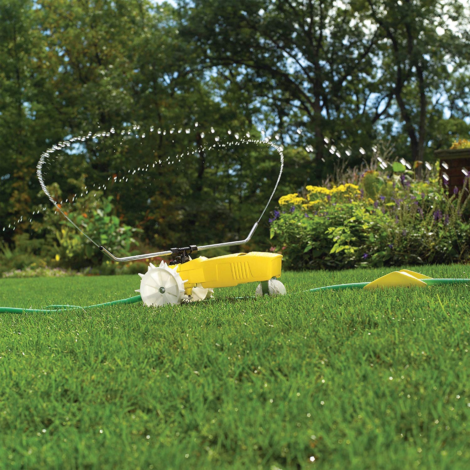 Nelson Cast Iron Traveling Sprinkler - Covers 13500 sq. ft. | Durable Lawn Irrigation for Large Yards, Gardens & Farmland