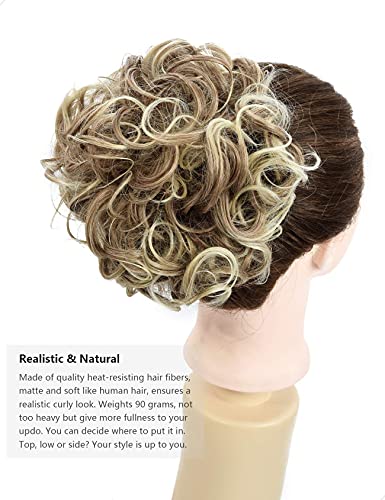 Classic Curly Chignon Hairpiece Bun - Elegant Synthetic Hair Bun for Women | Perfect for Weddings, Prom, Cosplay & Everyday Hairstyles