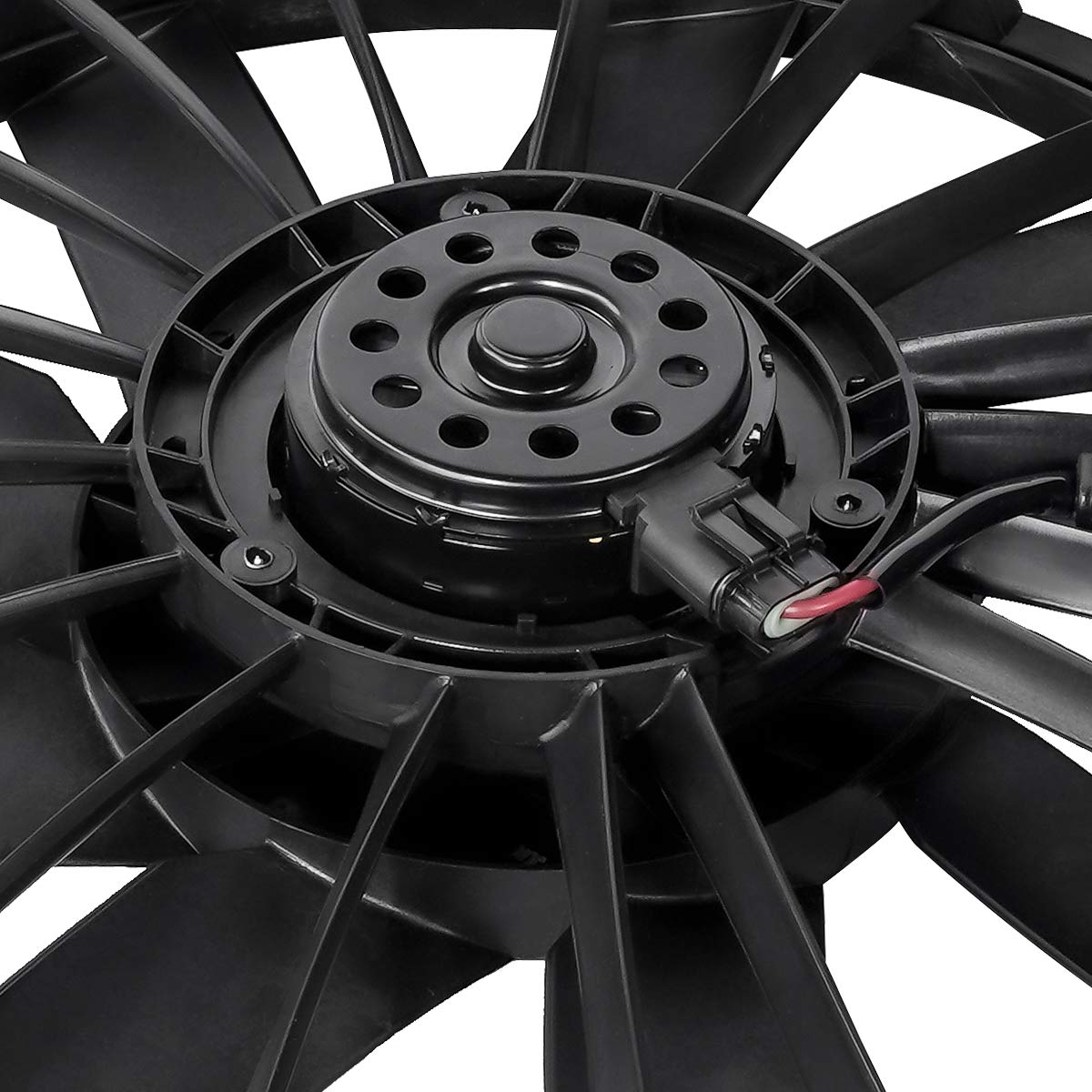 DNA MOTORING OEM-RF-0044 Direct Replacement Radiator Cooling Fan Assembly - High Efficiency Cooling Fan for 2008-2012 Jeep Liberty (Black) | Perfect for Off-Roading & Hot Weather Driving