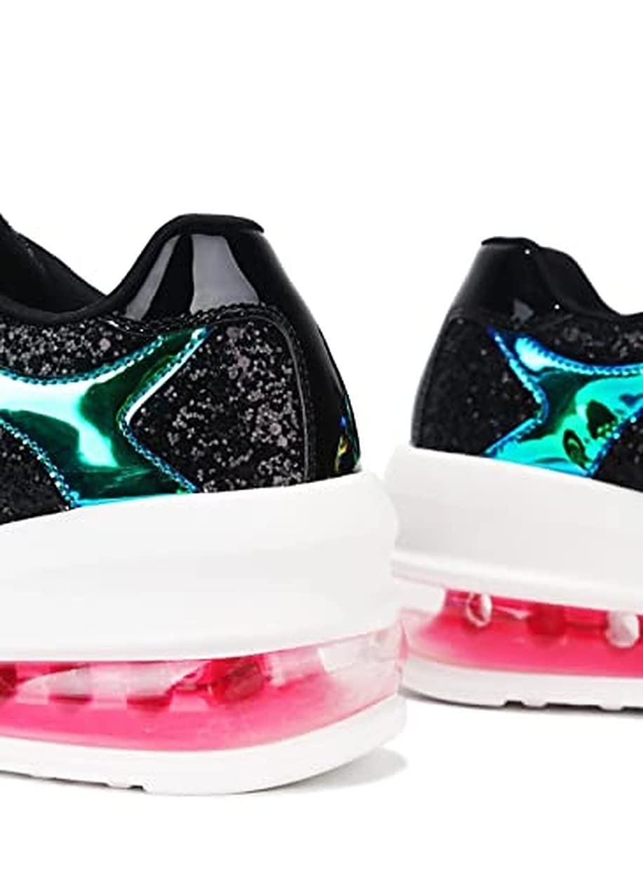 Women's Fashion Light Chaser Holographic Sneakers - Trendy Reflective Running Shoes for Women, Comfortable Walking Shoes for Casual Outfits & Night Jogging