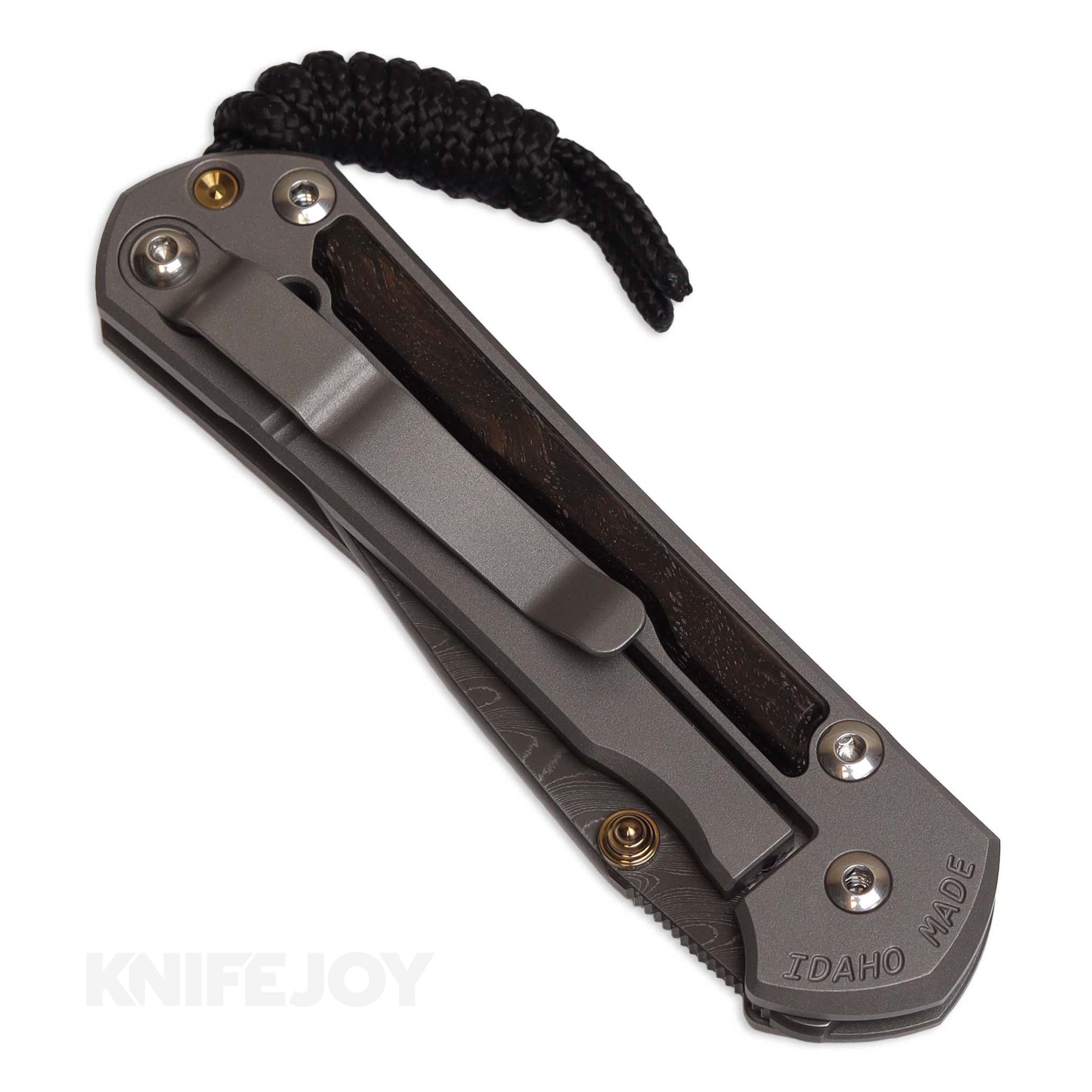 Chris Reeve Small Sebenza 31 Knife - Damascus Steel Drop Point Blade with Bog Oak Inlays & Matte Finish | EDC Pocket Knife for Outdoor, Camping, and Everyday Carry