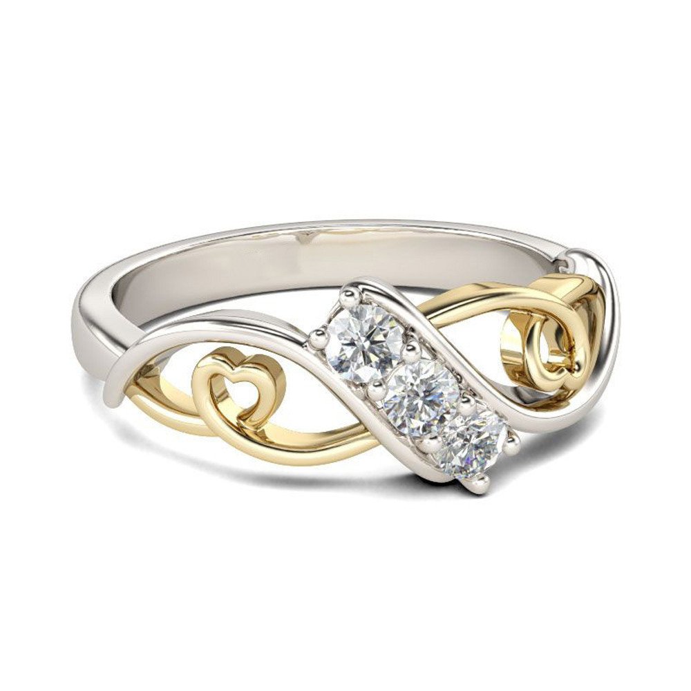 BEUU 2020 Elegant Hollow Yellow Diamond Bee-Shaped Rhinestone Ring - Engagement, Wedding, Promise Band for Women - Perfect for Valentine's Day, Anniversary & Special Occasion Gifts