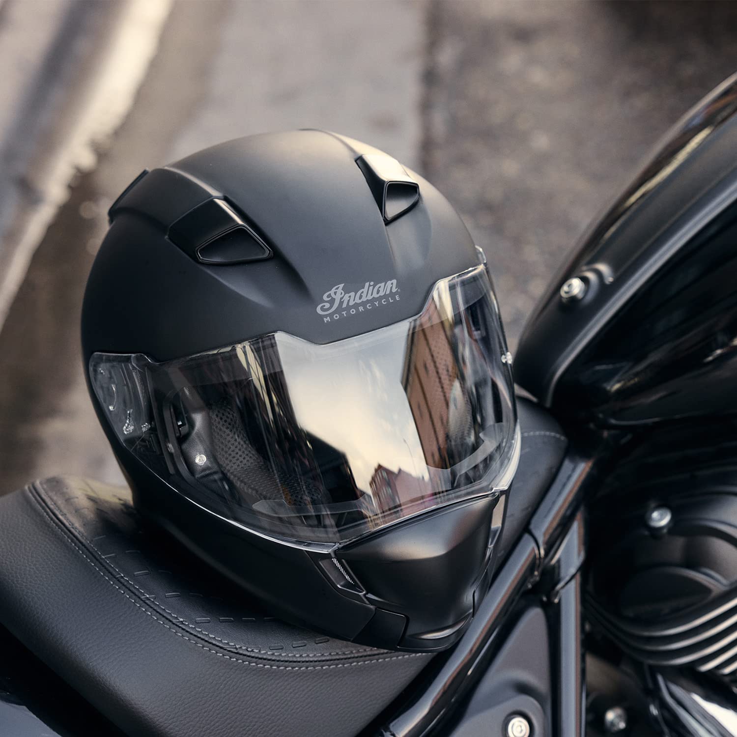 Indian Motorcycle Sport Full Face Matte Black Helmet - DOT Certified for Safety - Perfect for Cruiser, Touring & Street Riding