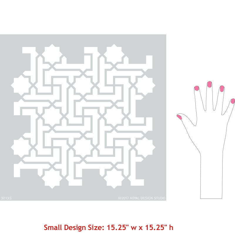 Authentic Moroccan Key Stencil for DIY Crafts, Home Decor & Wall Art | Perfect for Scrapbooking, Furniture Painting & Custom Designs