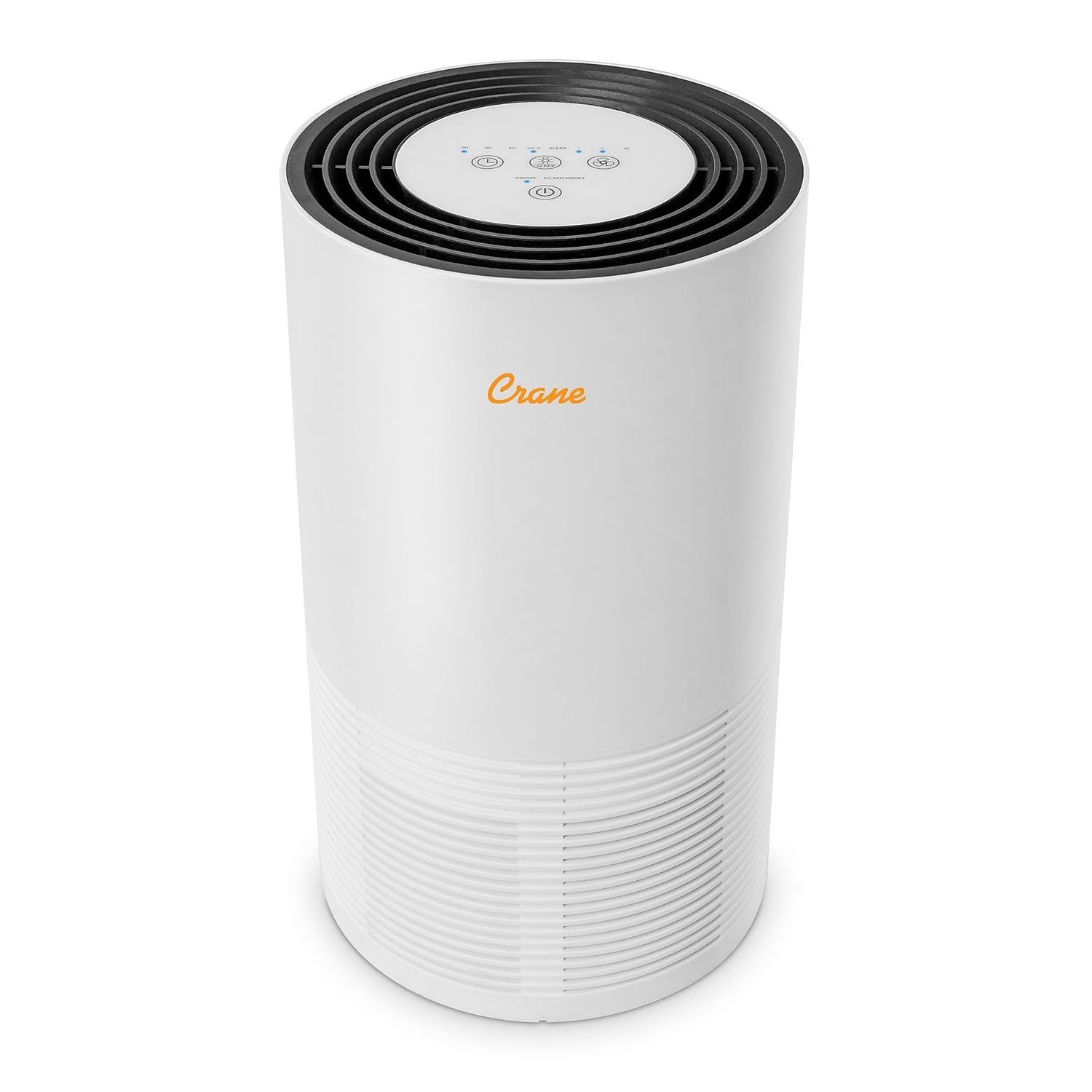 Crane EE-5068 True HEPA Air Purifier with UV-C Germicidal Light - Covers 300 Sq Ft, Timer & Sleep Mode, Washable Filter - Perfect for Bedrooms, Offices, and Allergy Relief