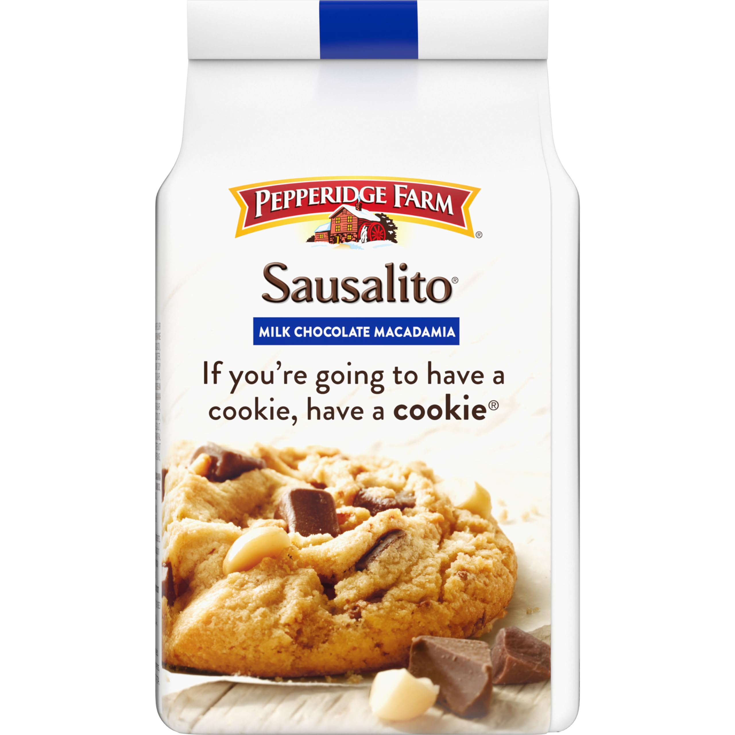 Pepperidge Farm Sausalito Milk Chocolate Macadamia Nut Cookies - Crunchy Gourmet Cookies, 7.2oz Bag (8 Cookies) - Perfect for Snacking, Gifts & Coffee Time
