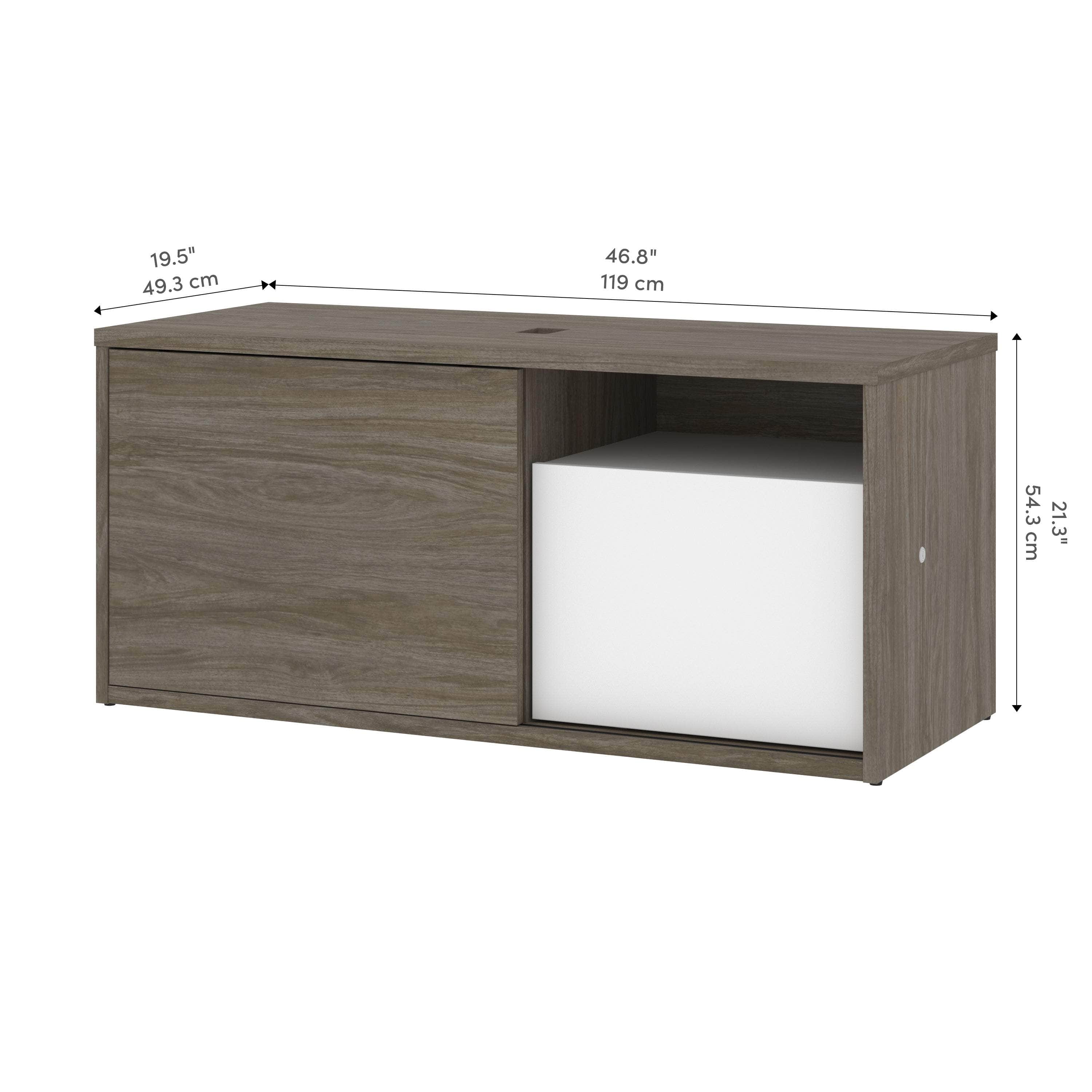 Pro Vega 47W Modern Wooden Credenza with Storage - 2 Color Options (Walnut & White) - Perfect for Living Room, Bedroom or Home Office Furniture
