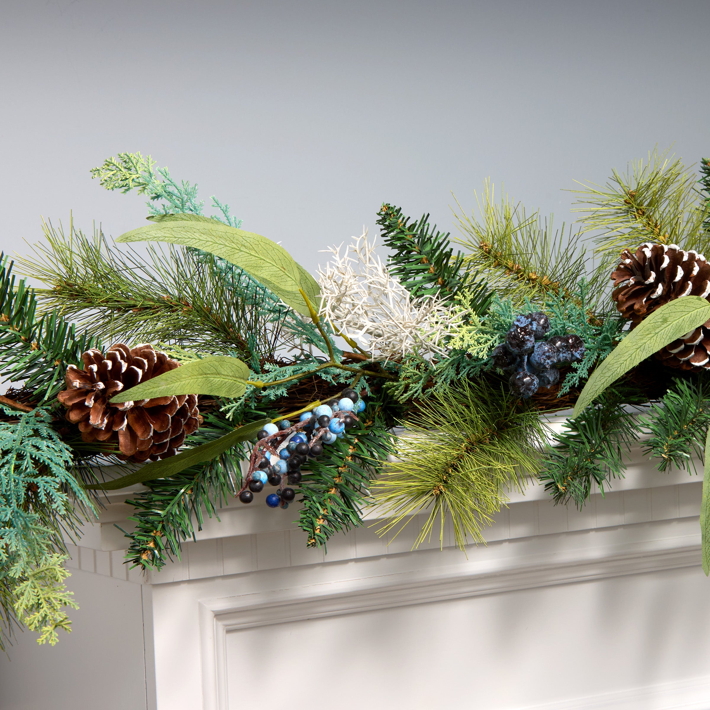 6 ft. Blueberry Fields Garland - Artificial Vine Garland for Home Decor, Wedding, Party, Baby Shower & Outdoor Events