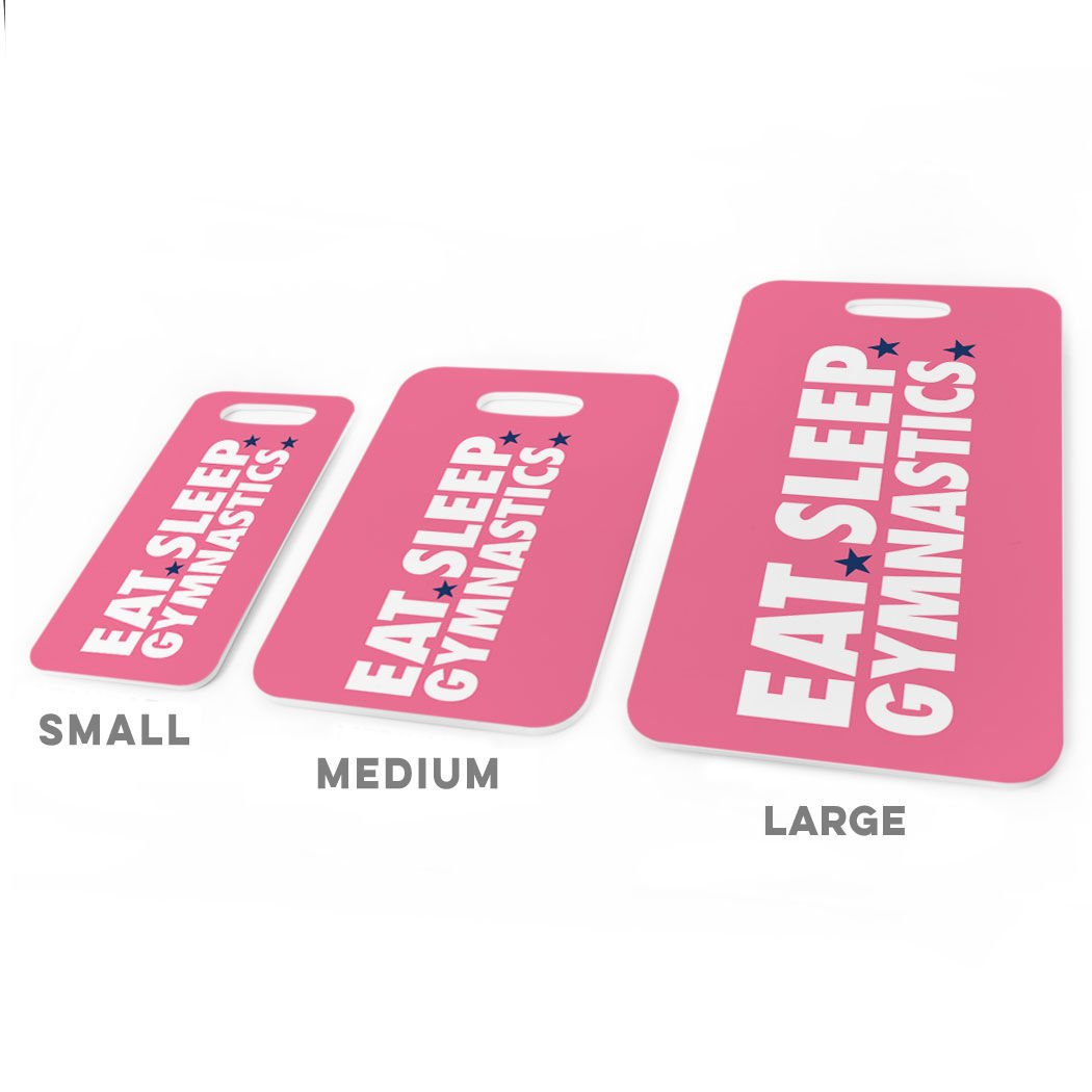 Custom Gymnastics Luggage Tag - Personalized Name & Info on Back - Small Pink Bag Tag for Gymnasts - Perfect for Gym Bags, Backpacks & Travel Luggage