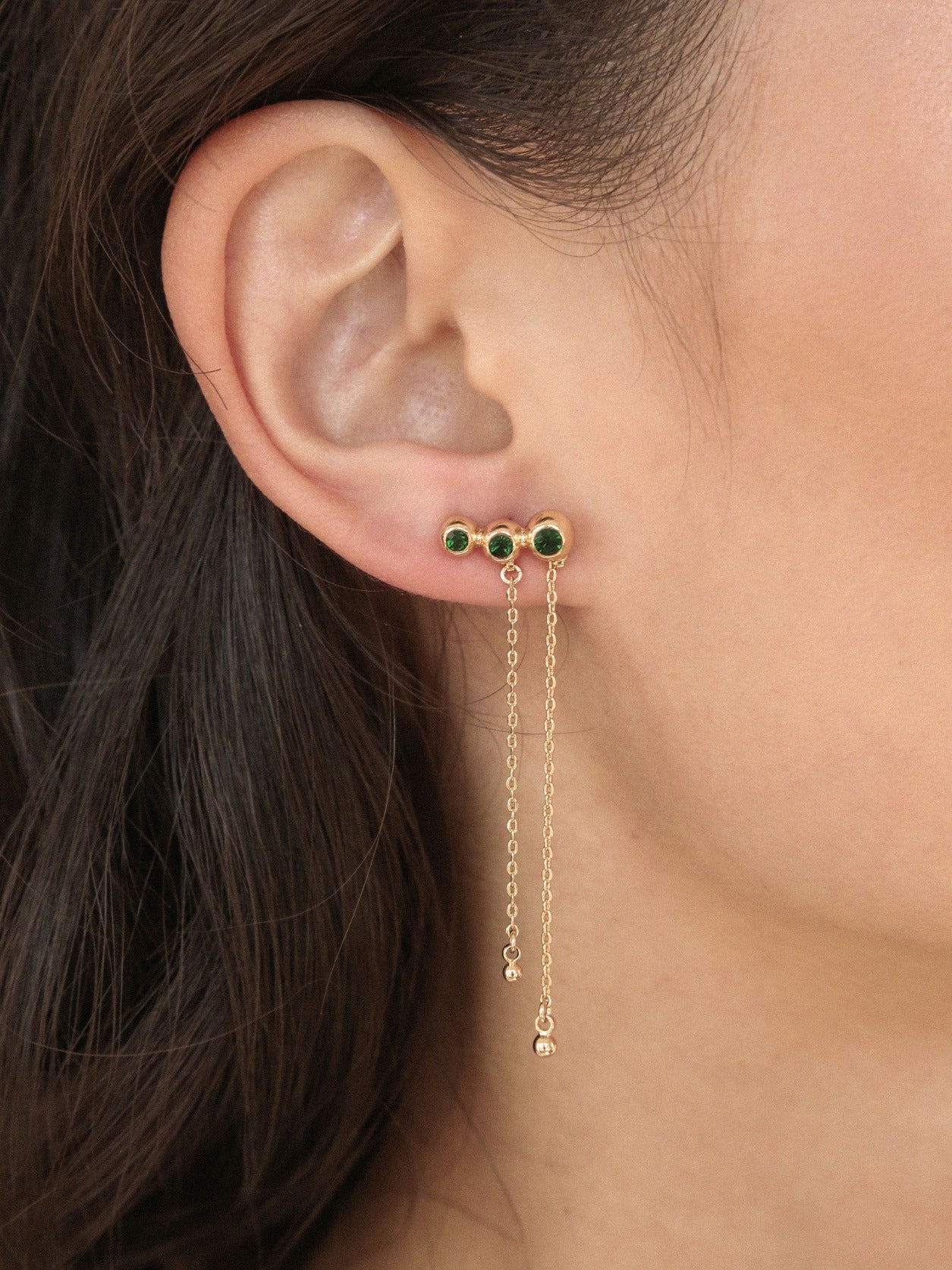Emerald Green Waterfall Drop Earrings for Women - Elegant Dangle Jewelry for Parties, Weddings & Special Occasions