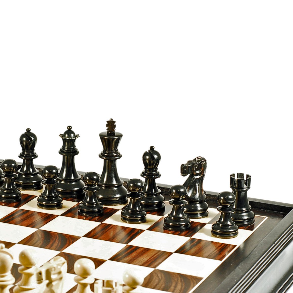 Premium English Chess Set with Pullout Storage Drawers - 19 Inch Wooden Chess Board for Adults & Kids - Perfect for Home, Office, and Travel Game Nights