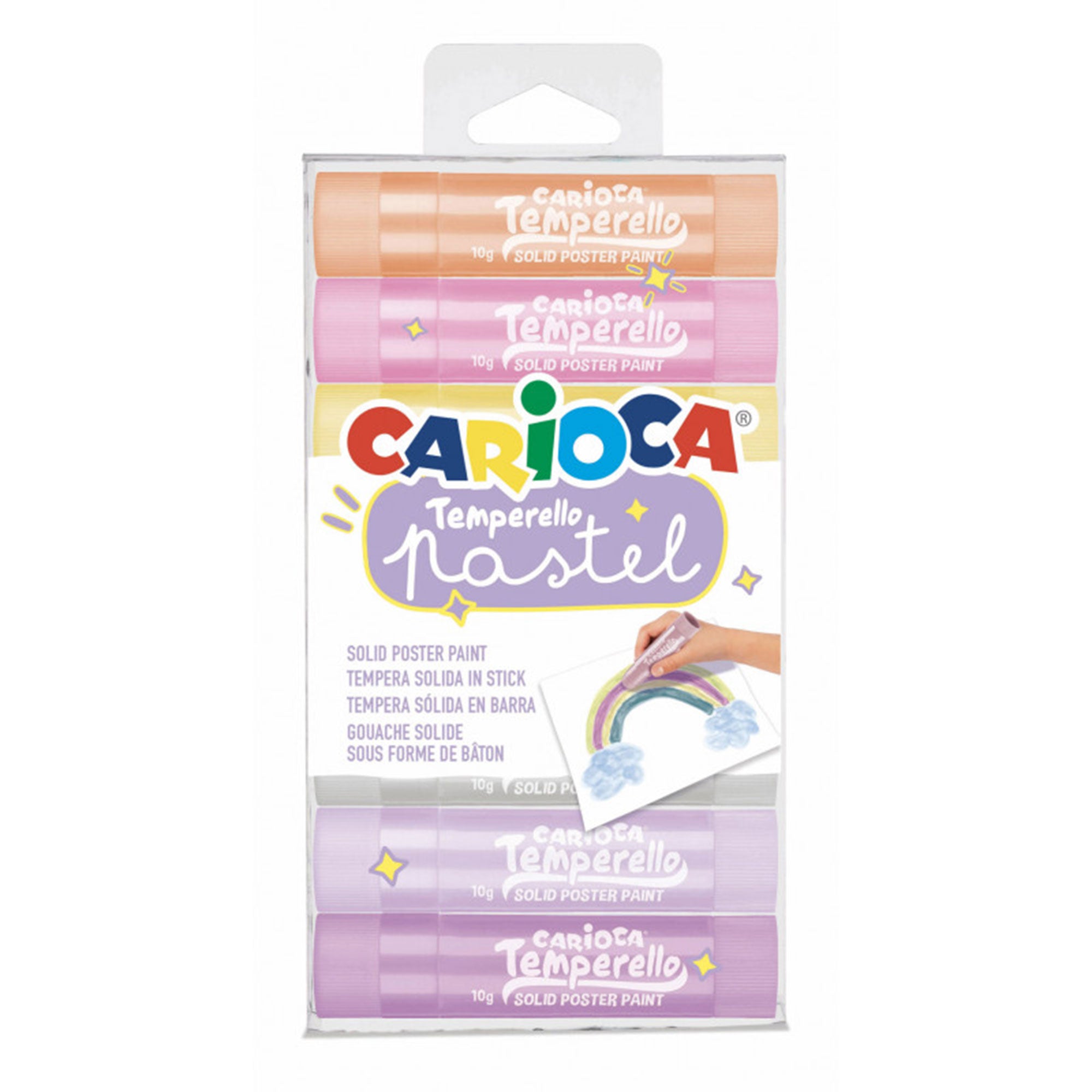 8 Pack Temperello Poster Paint Sticks - Non-Toxic Pastel Colors for Kids Art Projects, Classroom Activities & DIY Crafts