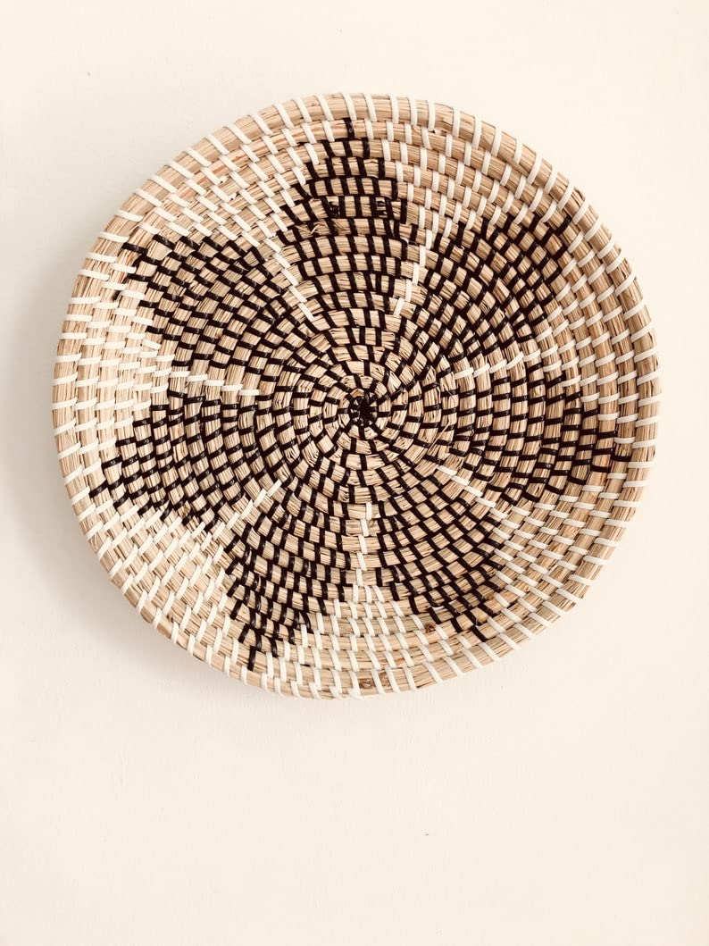 Scandinavian Boho Rattan Wall Decor Set - Handwoven Wicker Hanging Baskets for Home Decor - Natural Woven Wall Art - Perfect for Living Room, Bedroom, or Nursery Decoration